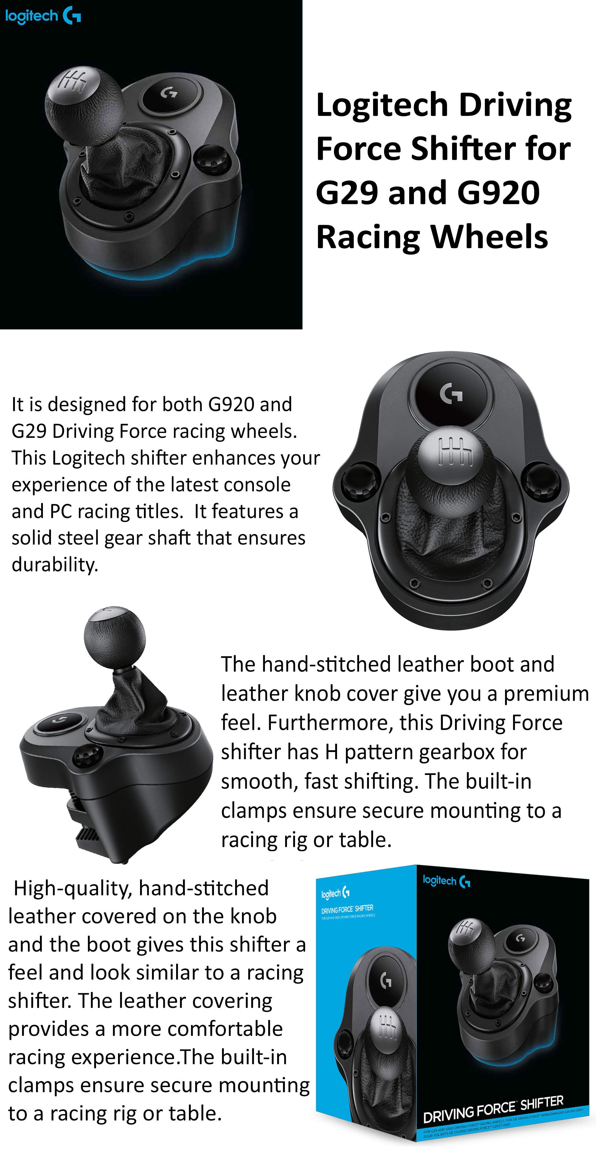 Logitech G920 Shifter Driving Gear Six Speed H-Pattern