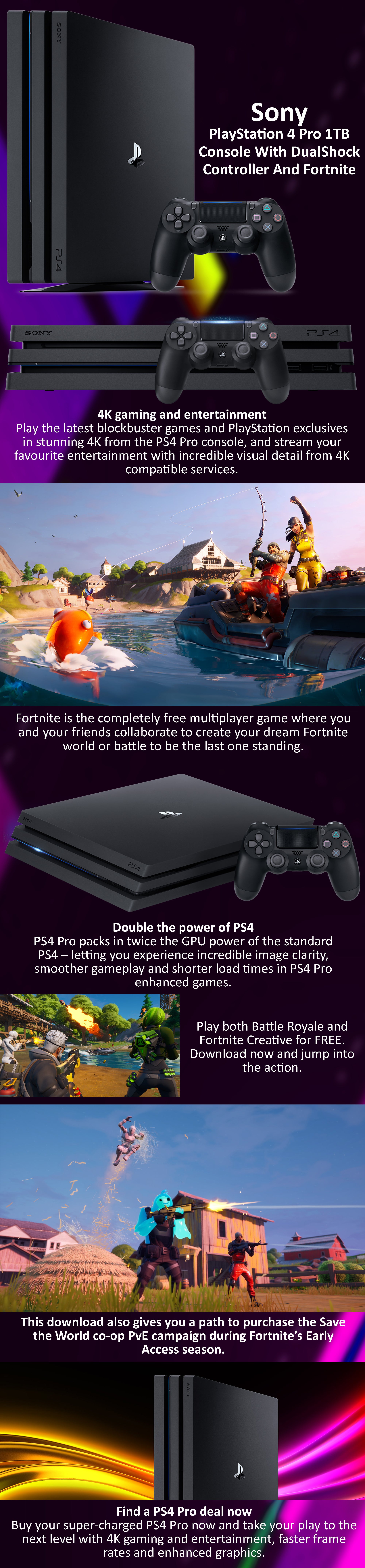 Shop Sony Playstation 4 Pro 1tb Console With Fortnite Online In Dubai Abu Dhabi And All Uae