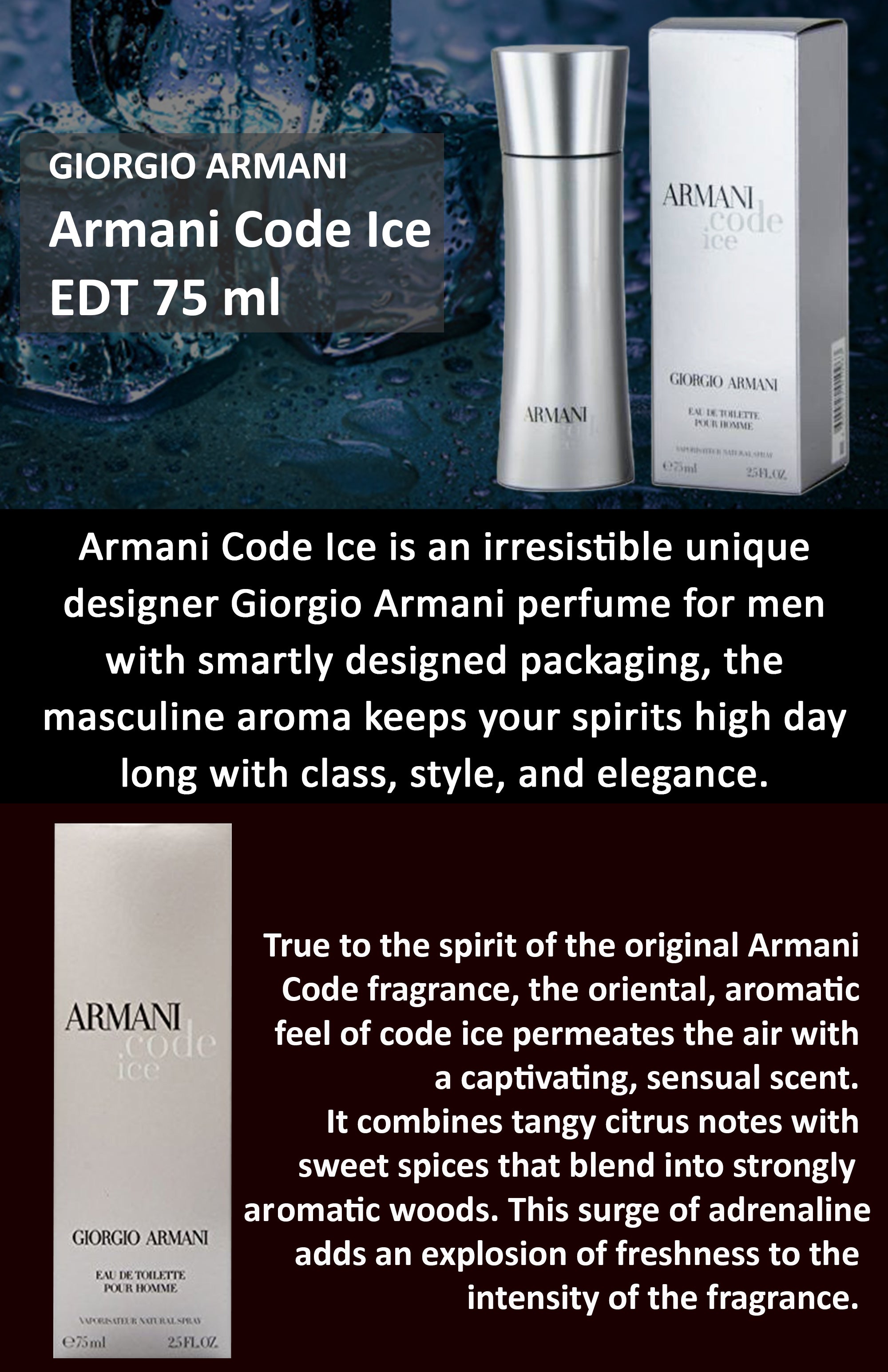 giorgio armani code ice 75ml