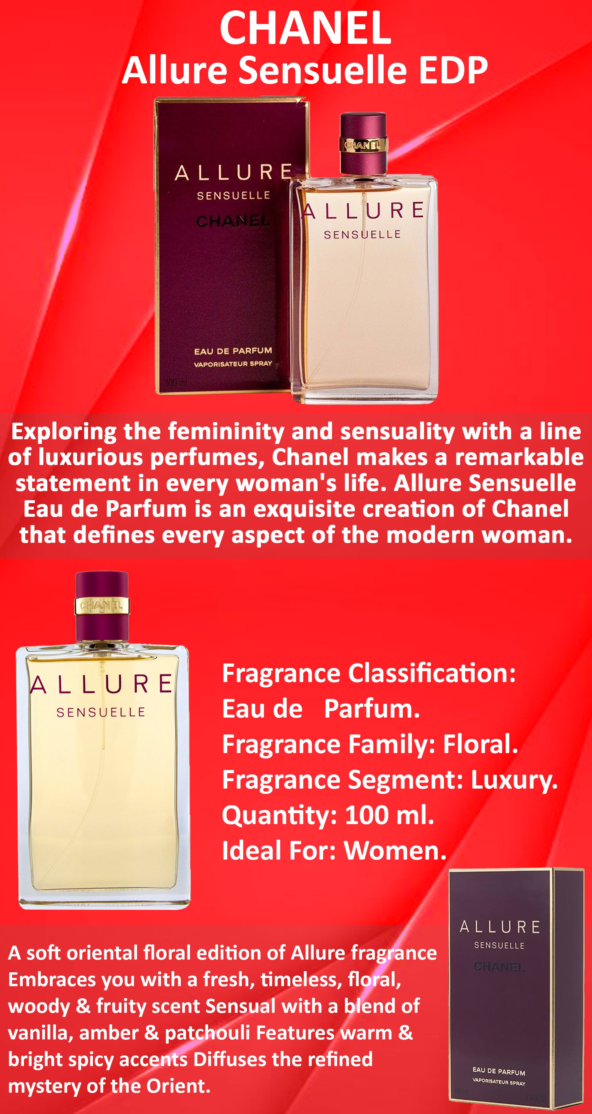 Chanel Allure Sensuelle Spray Perfume 50 ml : : Beauty