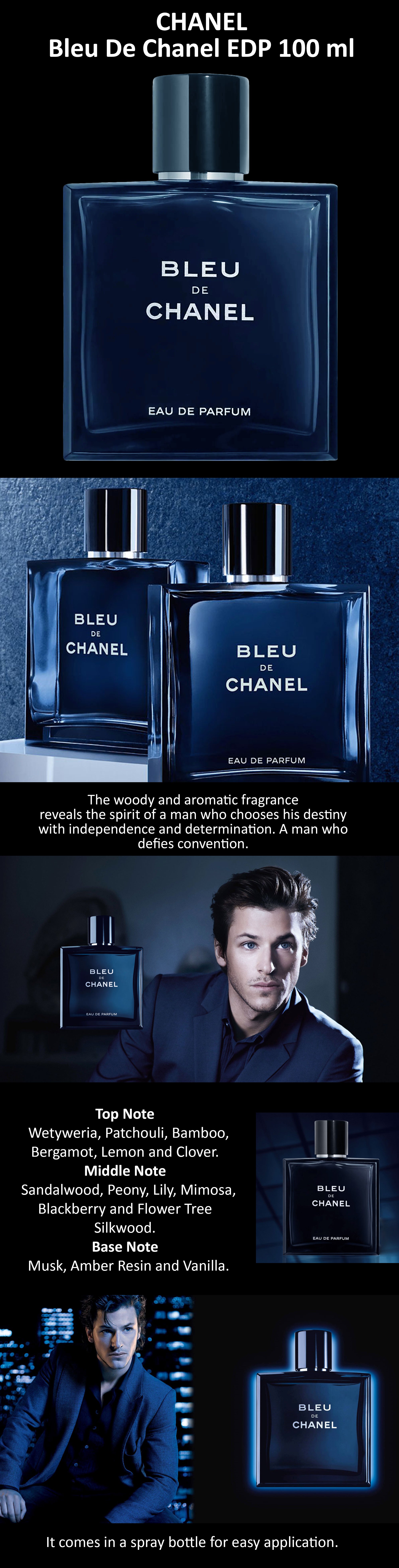 CHANEL Bleu De Chanel Paris EDP Pour Homme Vaporisateur Spray For