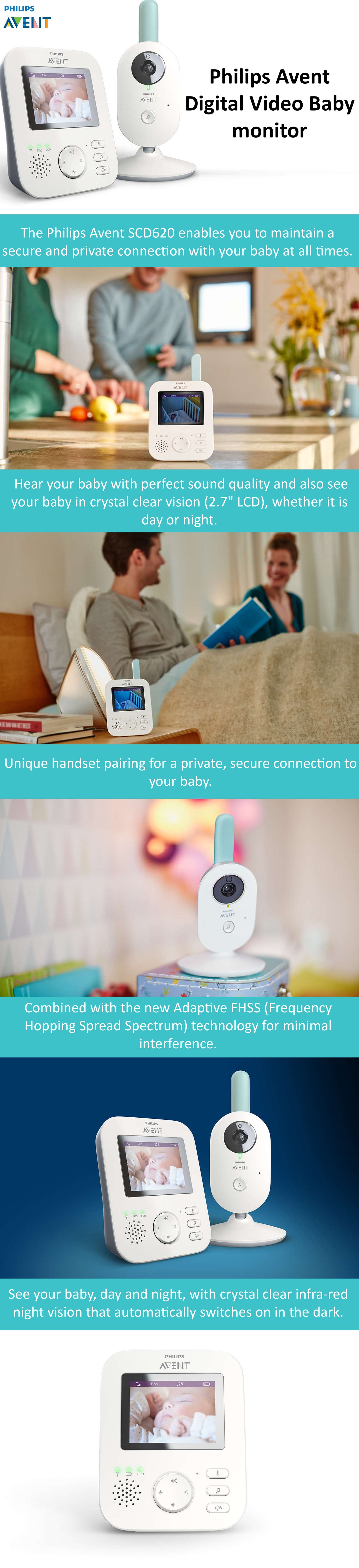 philips avent digital video baby monitor scd620