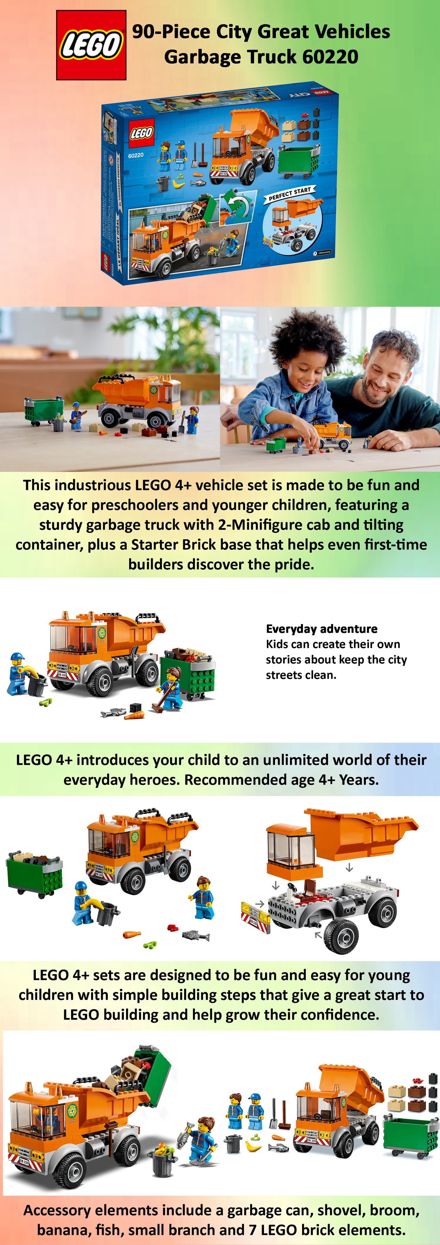 lego city great vehicles garbage truck 60220