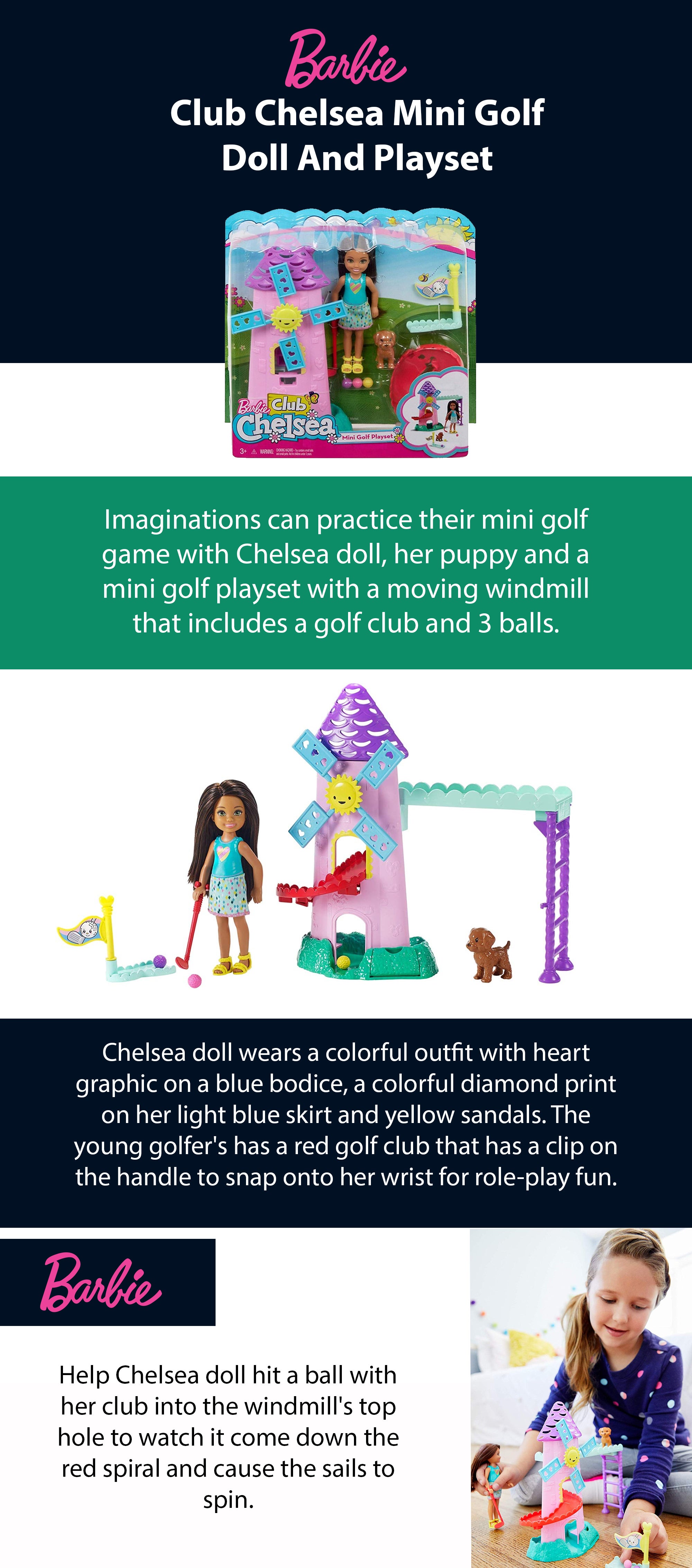 barbie club chelsea mini golf playset