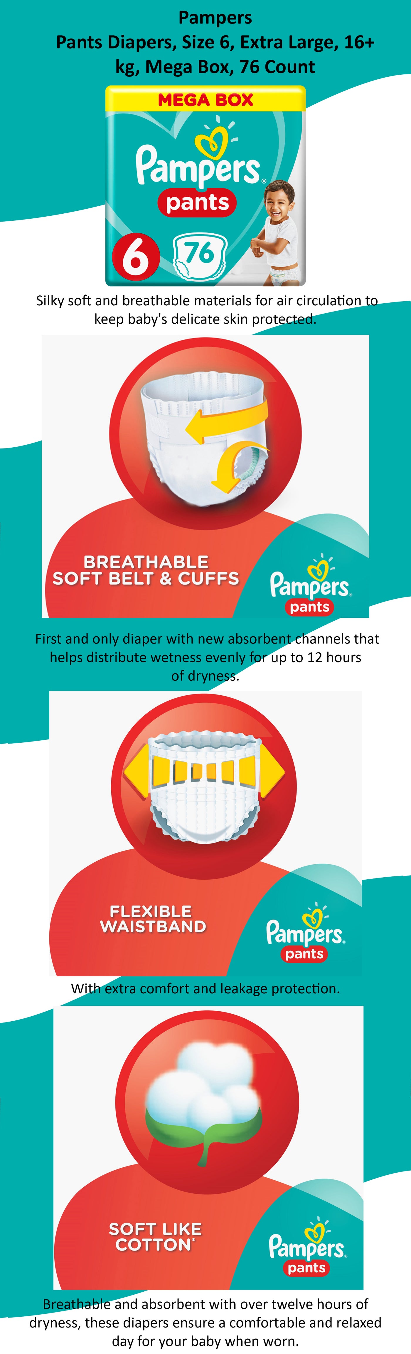 pampers pants size 6 mega box
