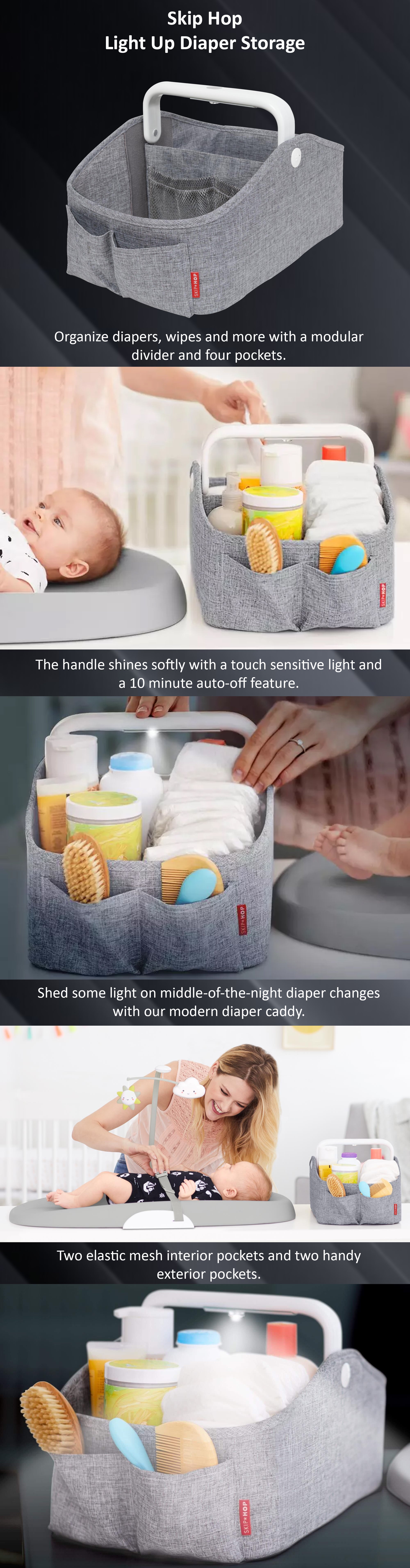 skip hop light up nappy caddy