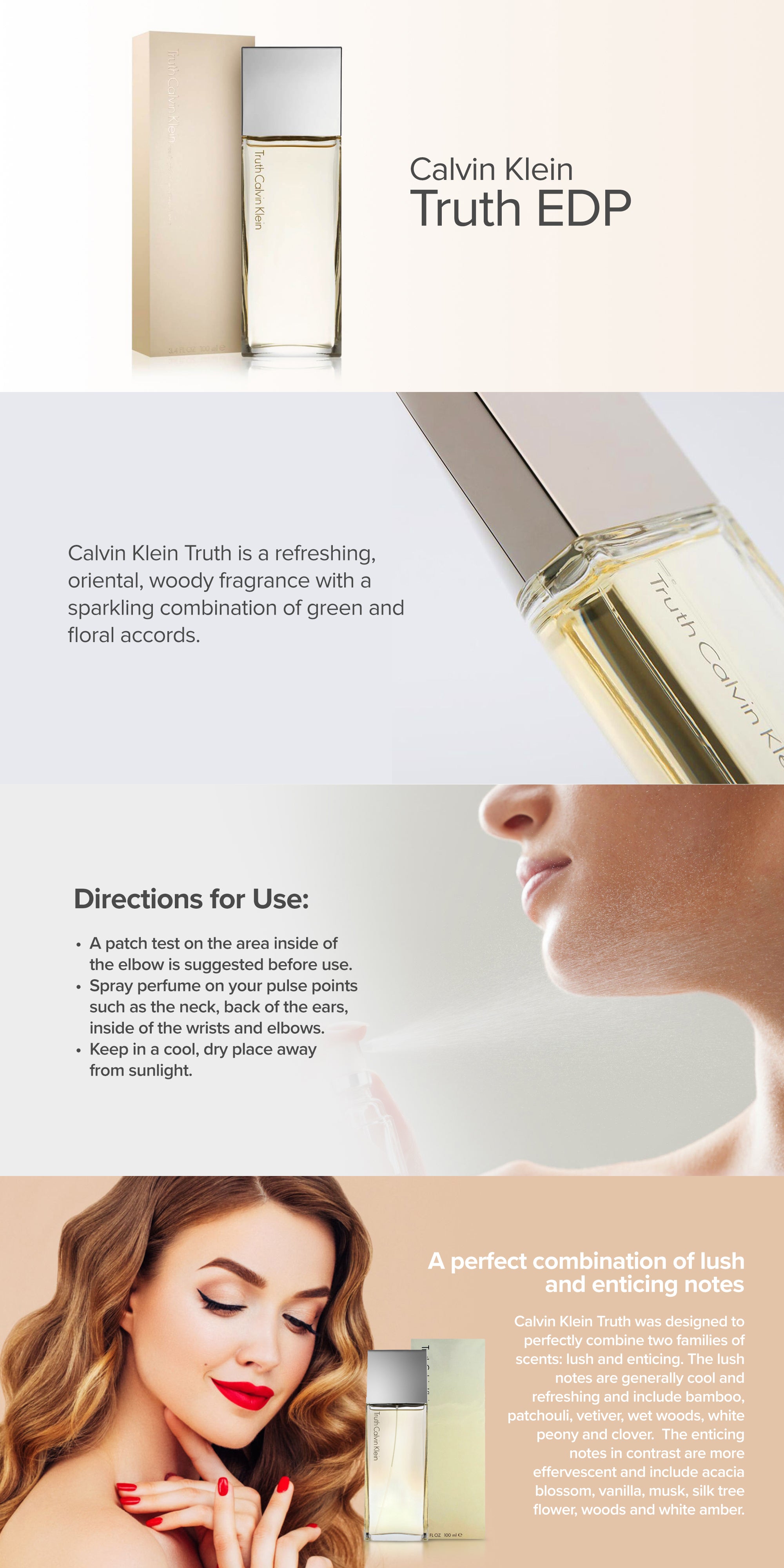 Truth by Calvin Klein 3.4 oz Perfume for Women