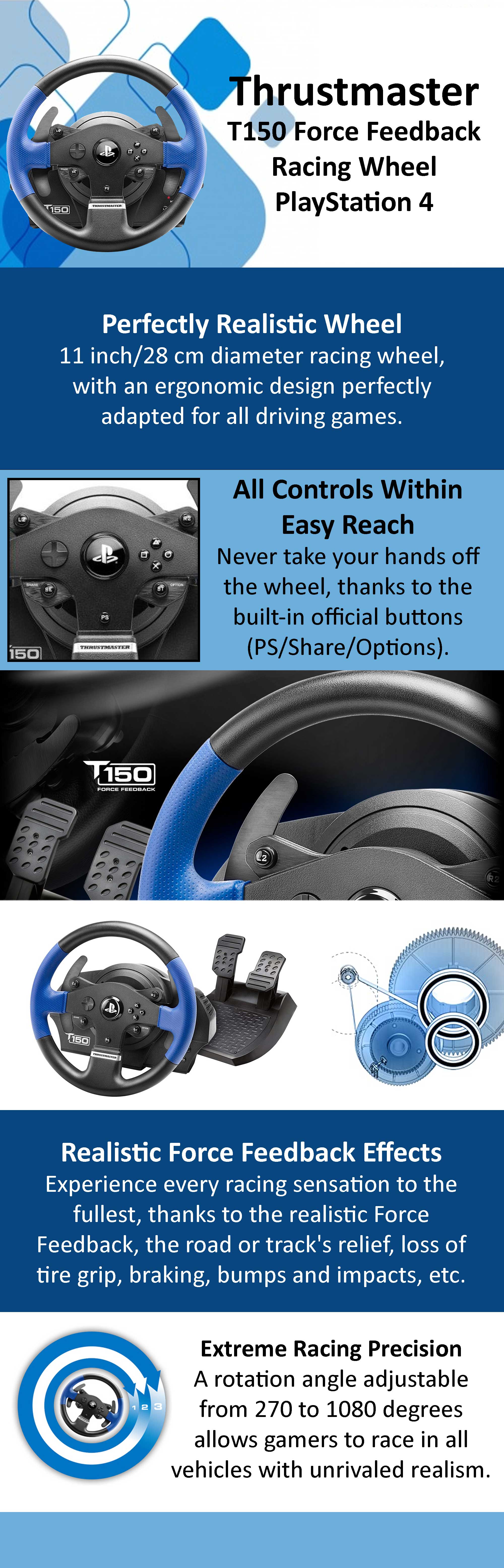 THRUSTMASTER T150 Force Feedback Wireless Racing Wheel For PS5, PS4 & PS3  UAE
