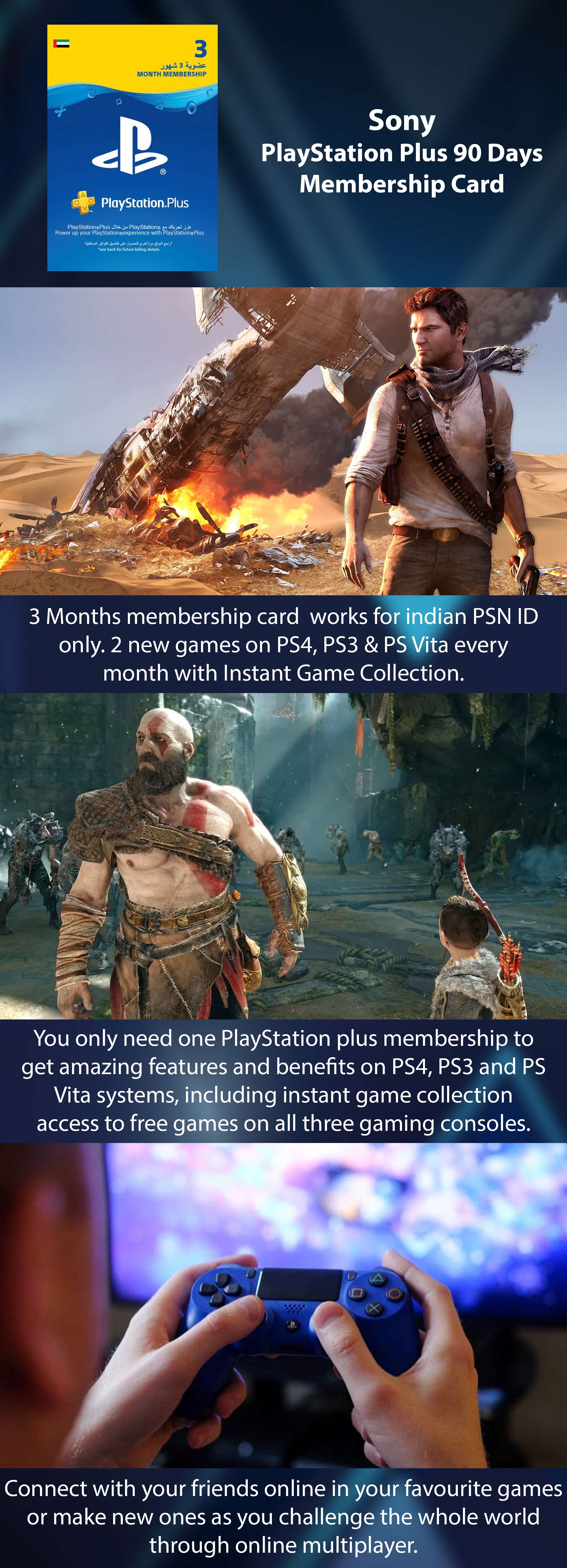 Playstation 4 3 clearance month membership