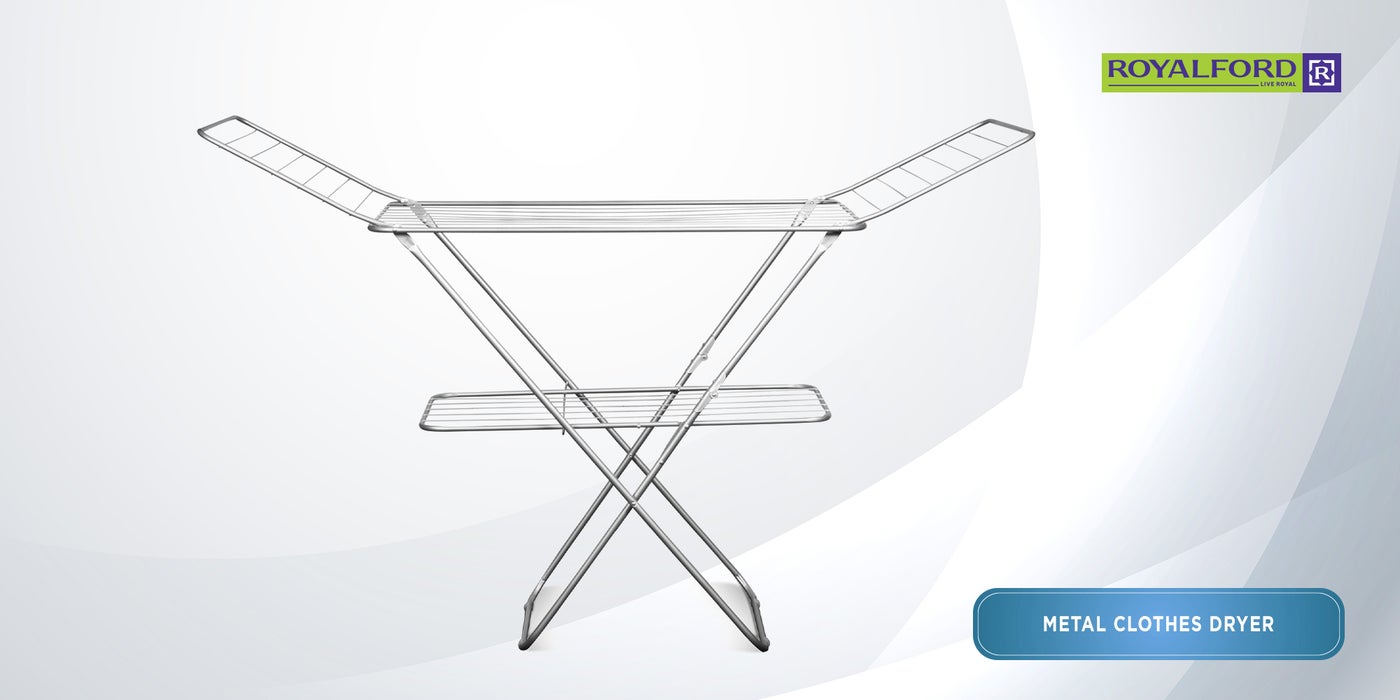 Royalford Metal Clothes Dryer, Large Folding Clothes Airer Laundry