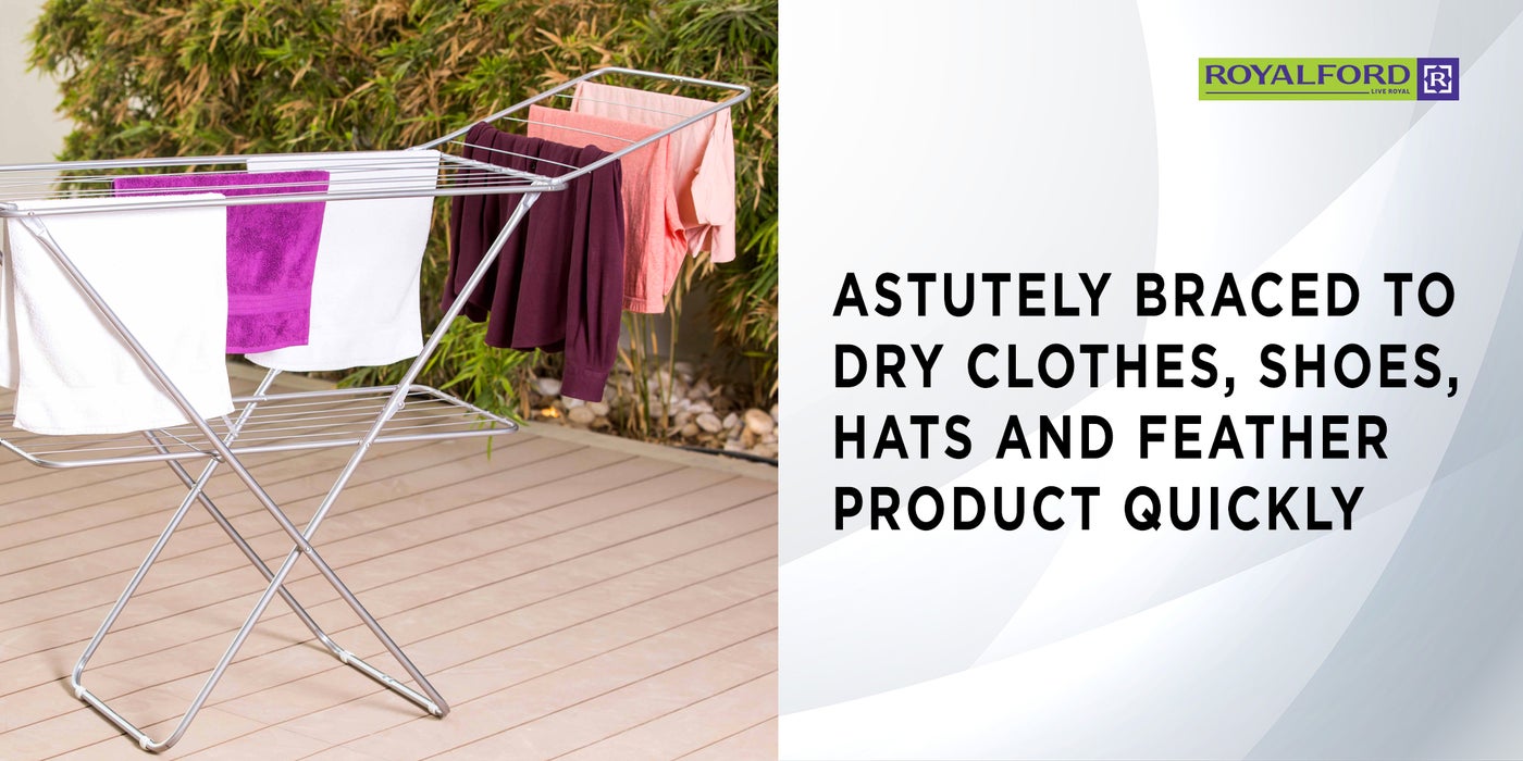 Royalford Metal Clothes Dryer, Large Folding Clothes Airer Laundry