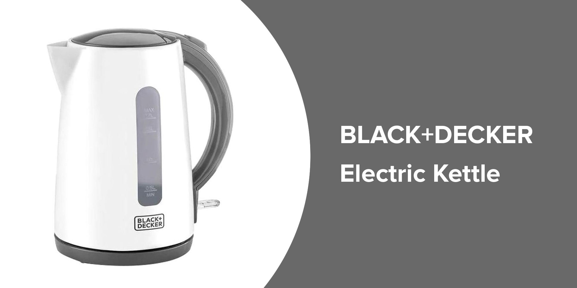BLACK+DECKER Electric Kettle-JC70-B5 White/Grey 1.7 liter 2200 W