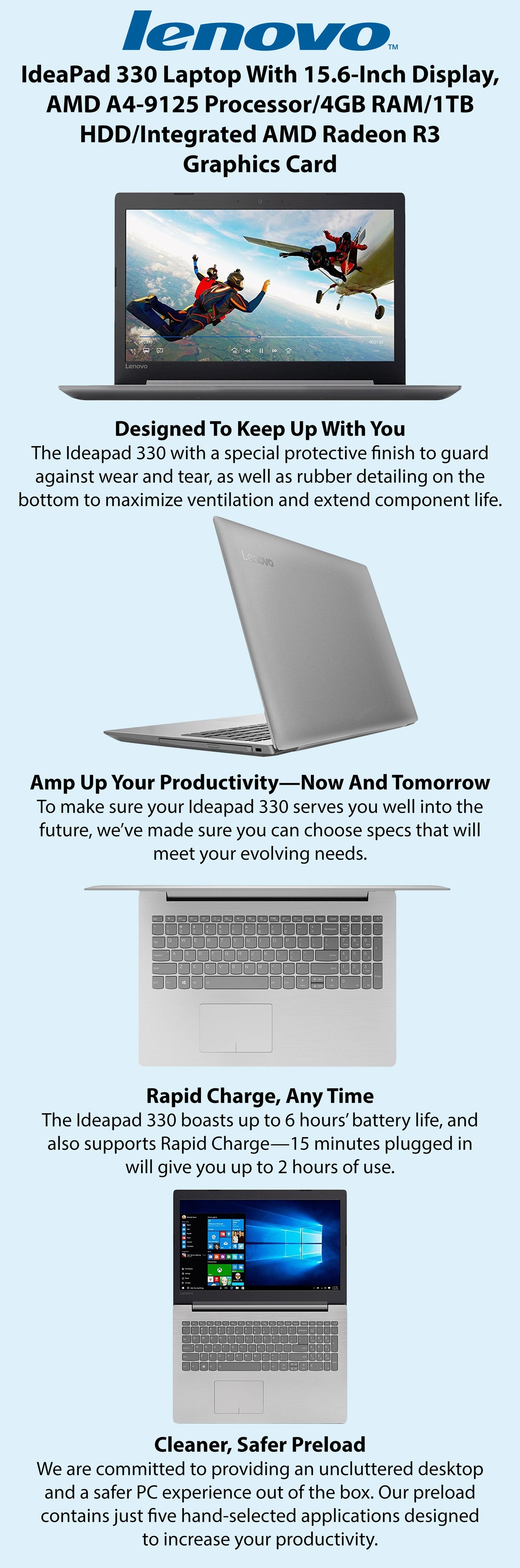 تسوق لينوفو وIdeaPad 3 Laptop With 15.6-Inch Display AMD A4 Processor ...