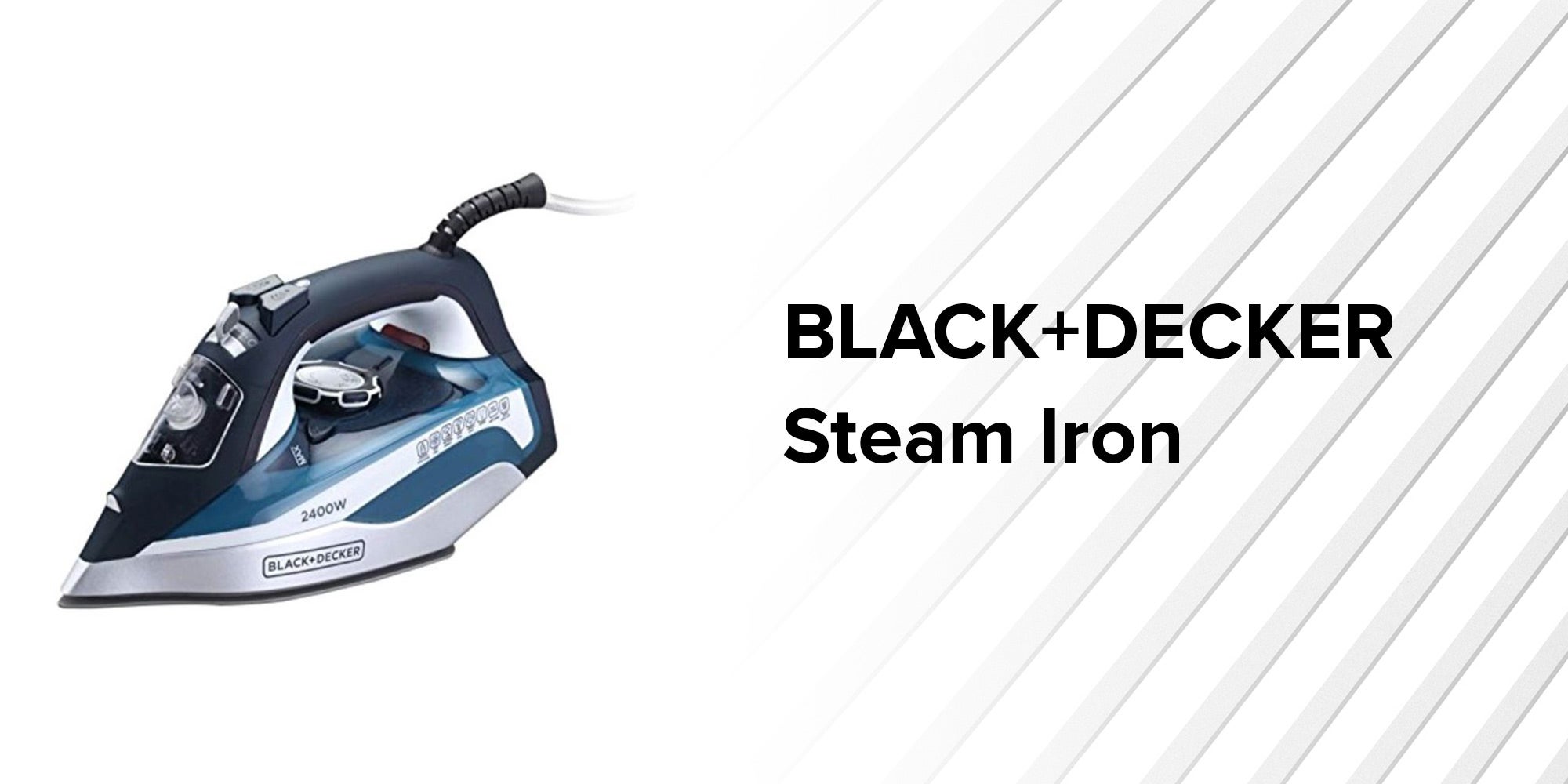 Black + Decker Steam Iron, 2400 Watt, Blue - X2150