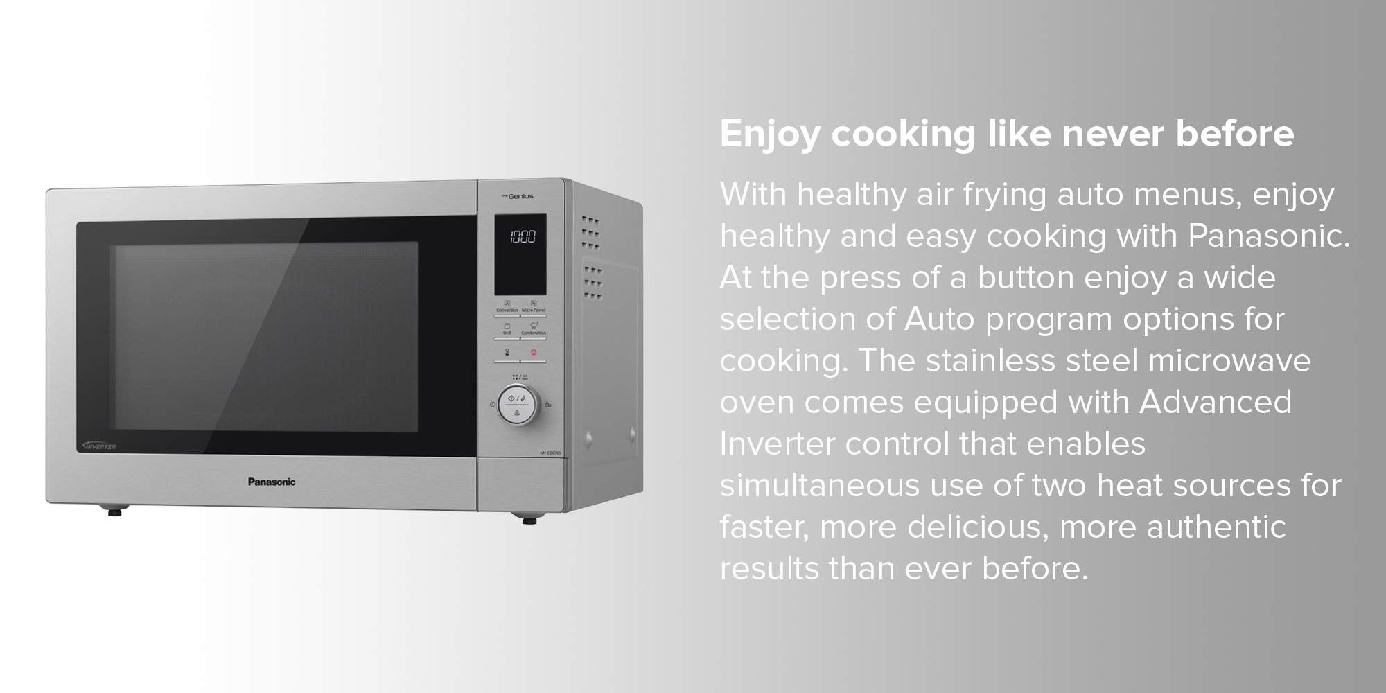 Shop Panasonic Stainless Steel Microwave Oven 1000 W Nn Cd87kskpq Silver Online In Dubai Abu Dhabi And All Uae