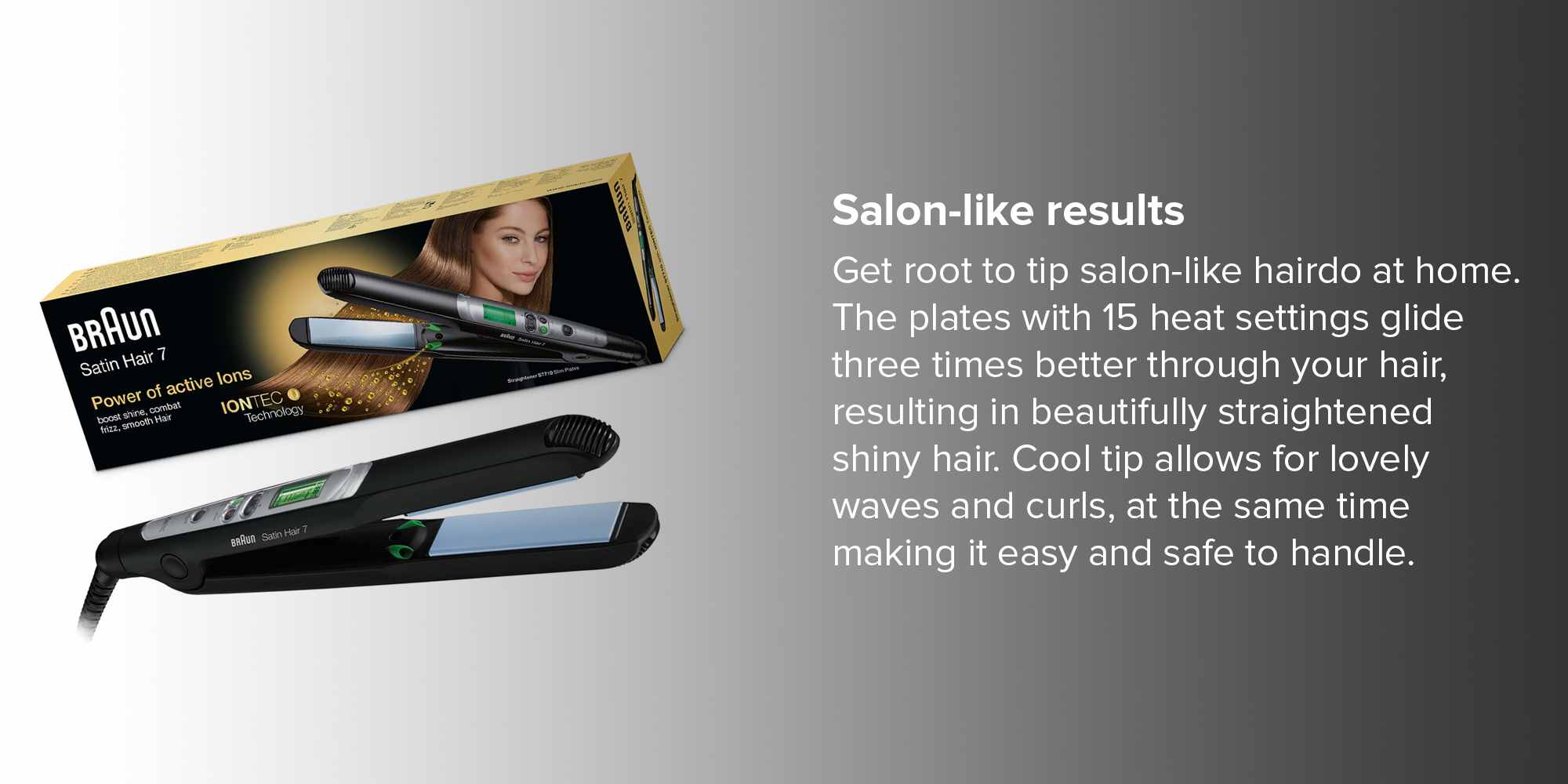 Satin Hair 7 Straightener With IONTEC Technology Black