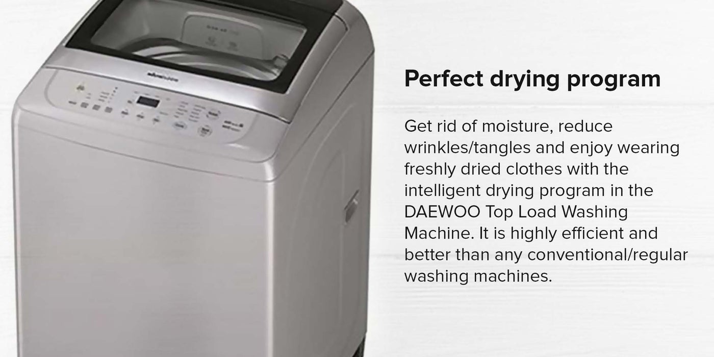 DAEWOO Top Load Washing Machine 12Kg DWFG240GIS Grey KSA Riyadh, Jeddah