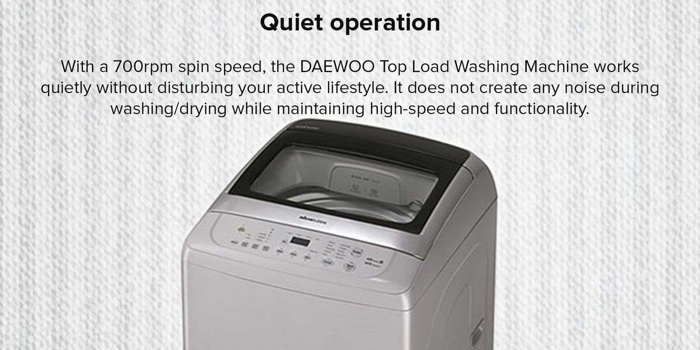 DAEWOO Top Load Washing Machine 12Kg DWFG240GIS Grey KSA Riyadh, Jeddah