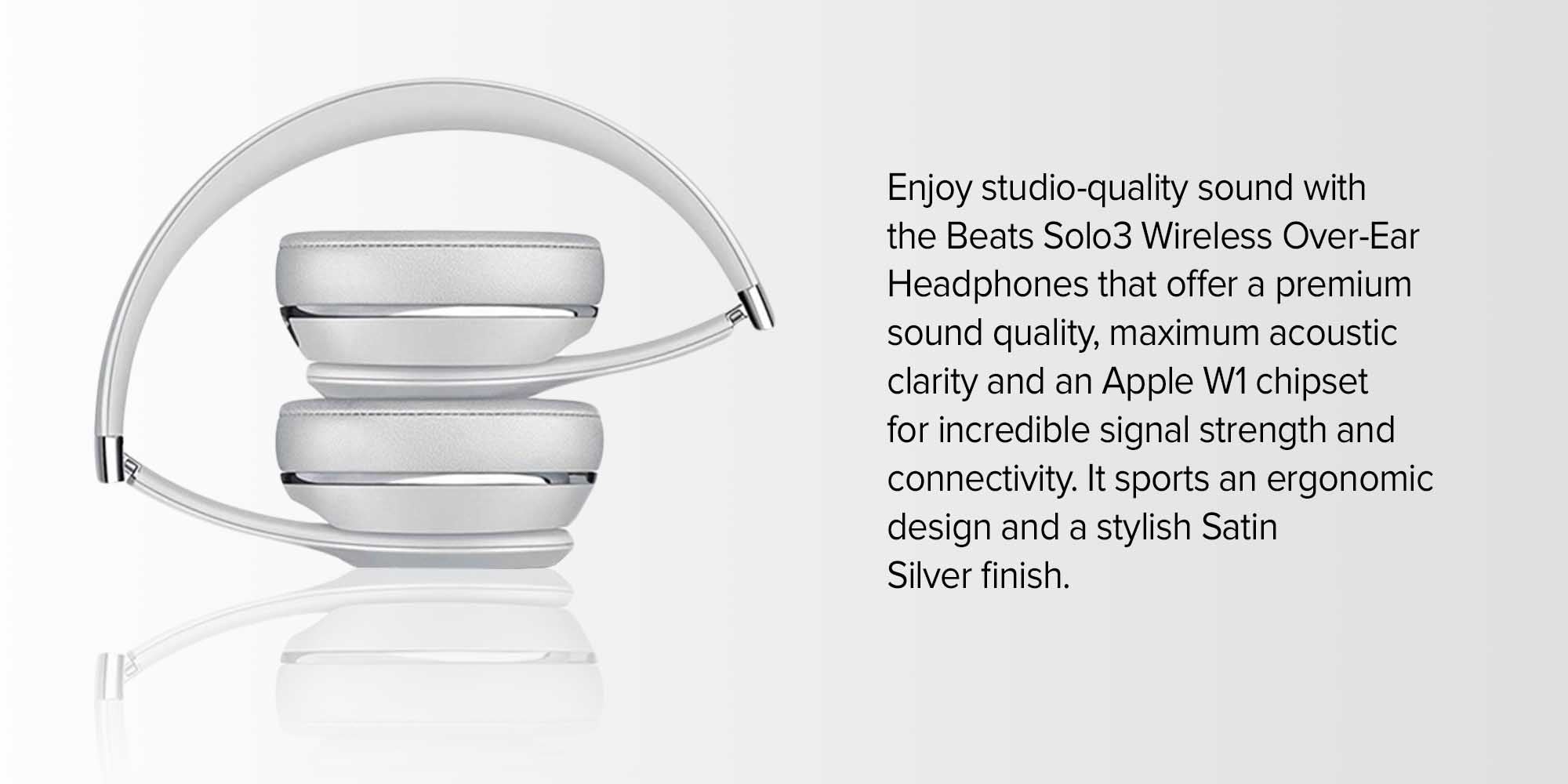 Beats solo3 wireless satin silver sale