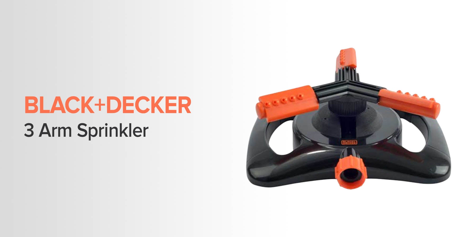 BLACK DECKER 3 Arm Sprinkler Black Orange 24.99x9.09x8cm KSA