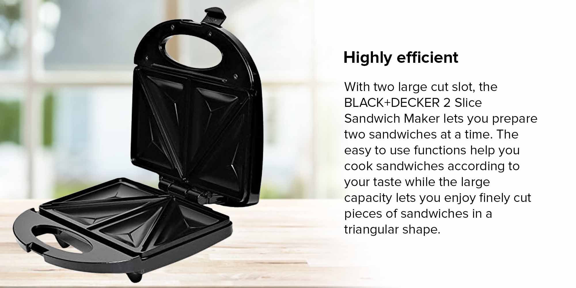 BLACK & DECKER SANDWICH MAKER TS1000 2 slice