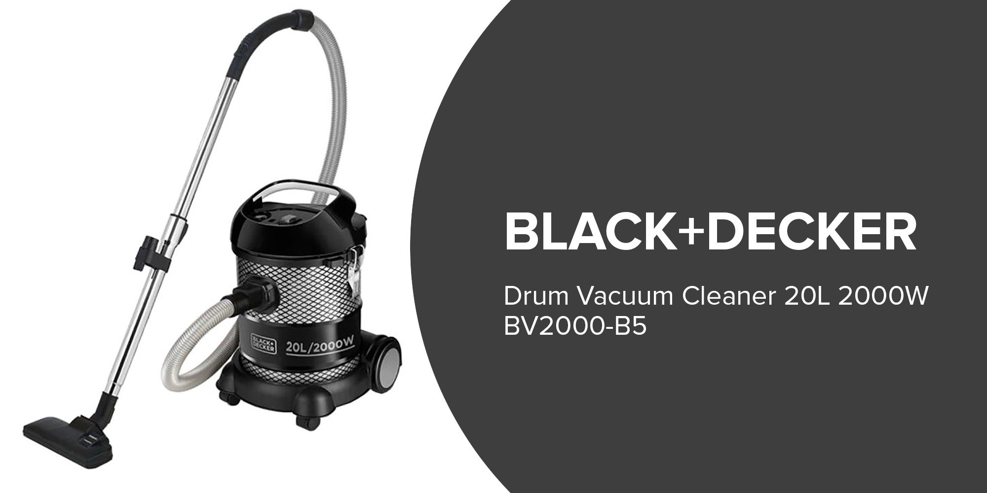 BLACK DECKER Drum Vacuum Cleaner 20 L 2000 W BV2000 B5 Black Egypt