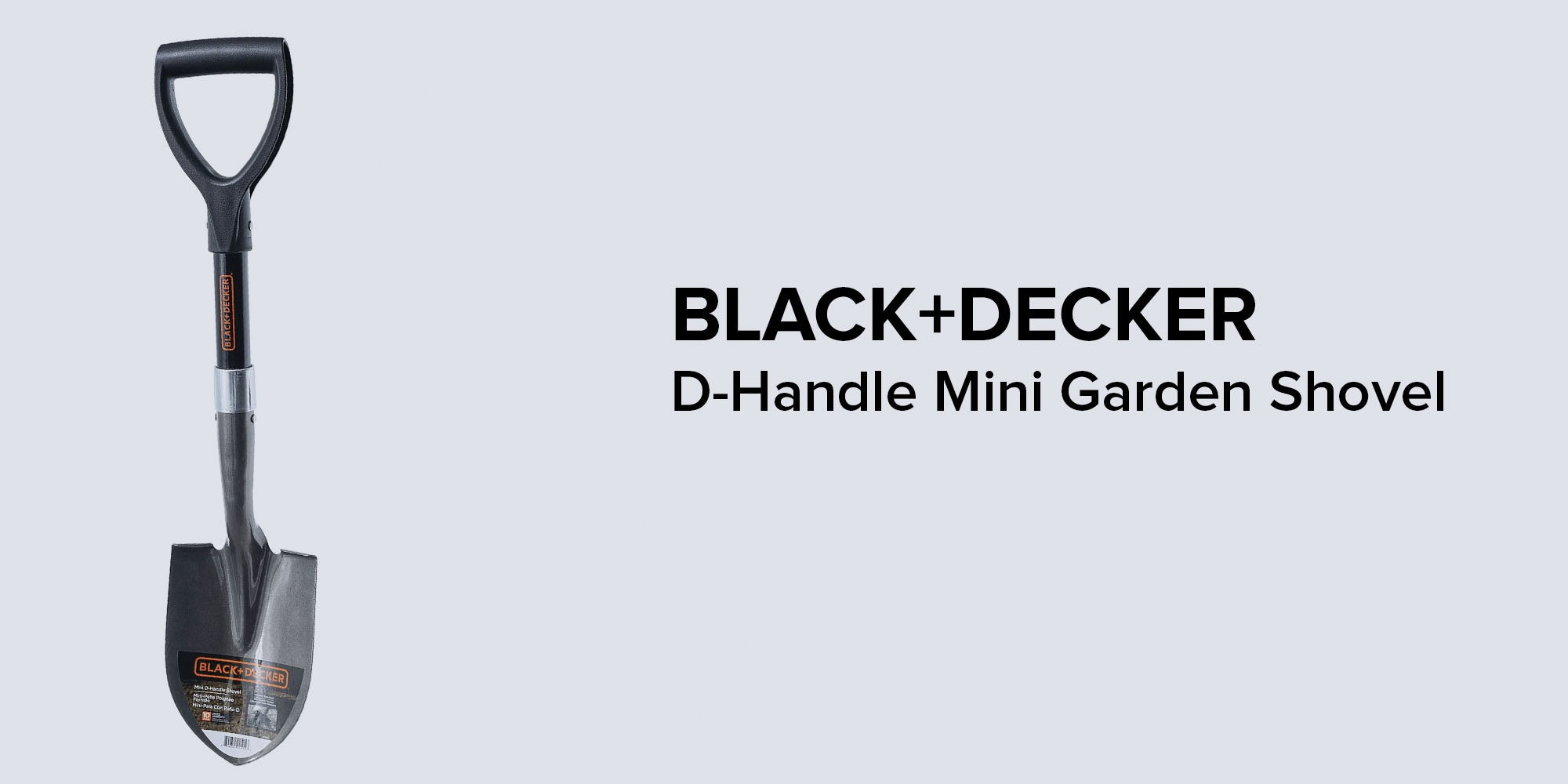 BLACK+DECKER D-Handle Mini Garden Shovel Black/Orange 26inch KSA