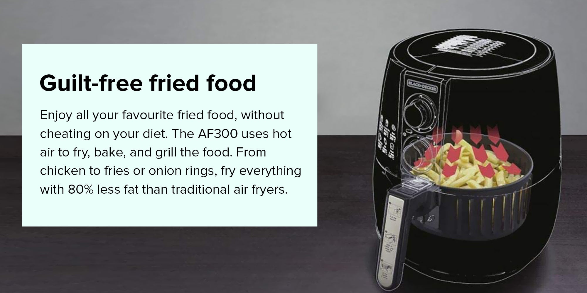 Black and Decker Air Fryer, 4 Liters, 1500 Watts, Black and Gold - Af300-B5  Without Warranty, Best price in Egypt
