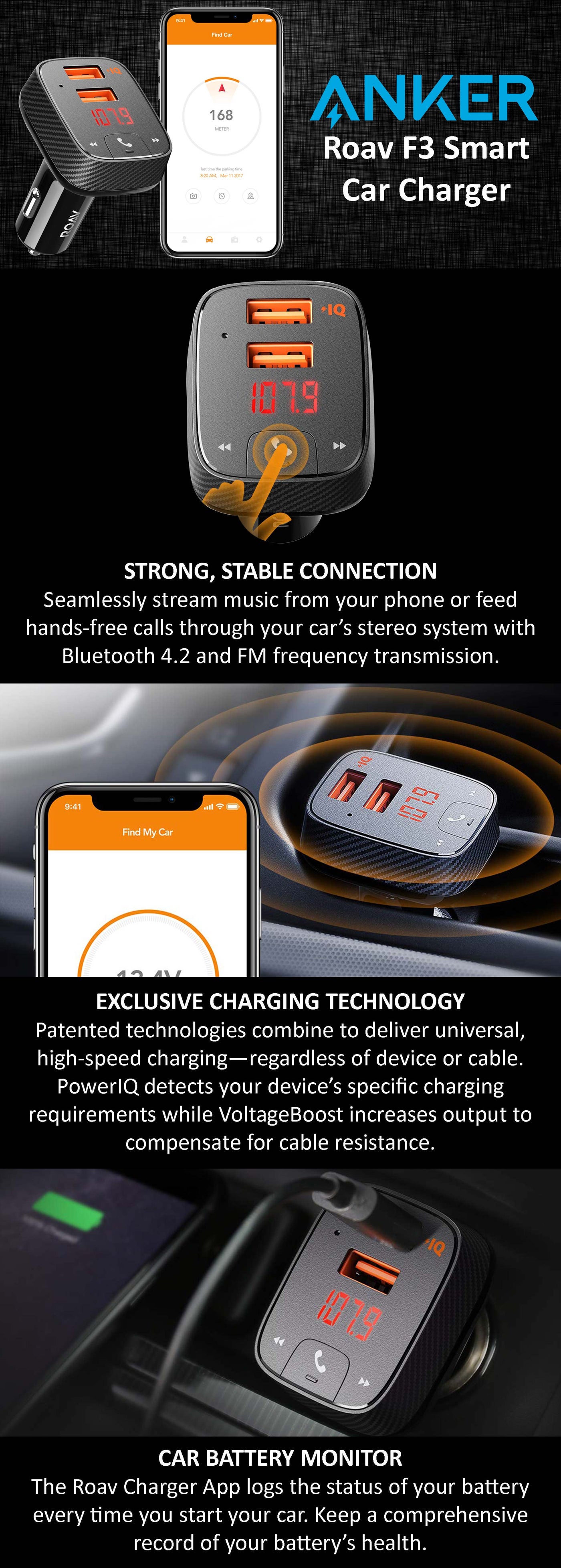 Anker Roav Smartcharge F0 Roav Charger Bluetooth Smartcharge F0