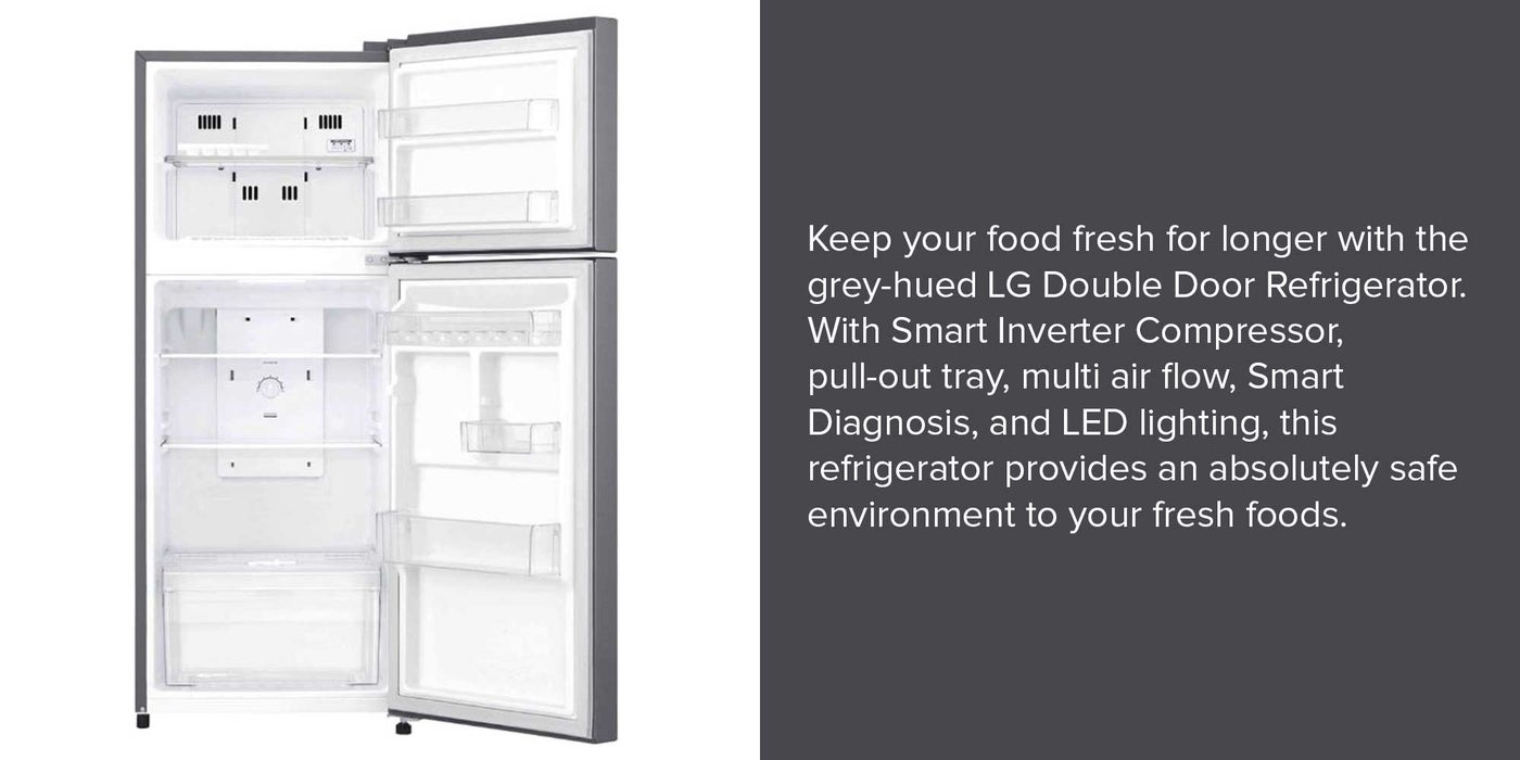 Lg Double Door Refrigerator 490L GNB492SQCL Grey UAE Dubai, Abu Dhabi