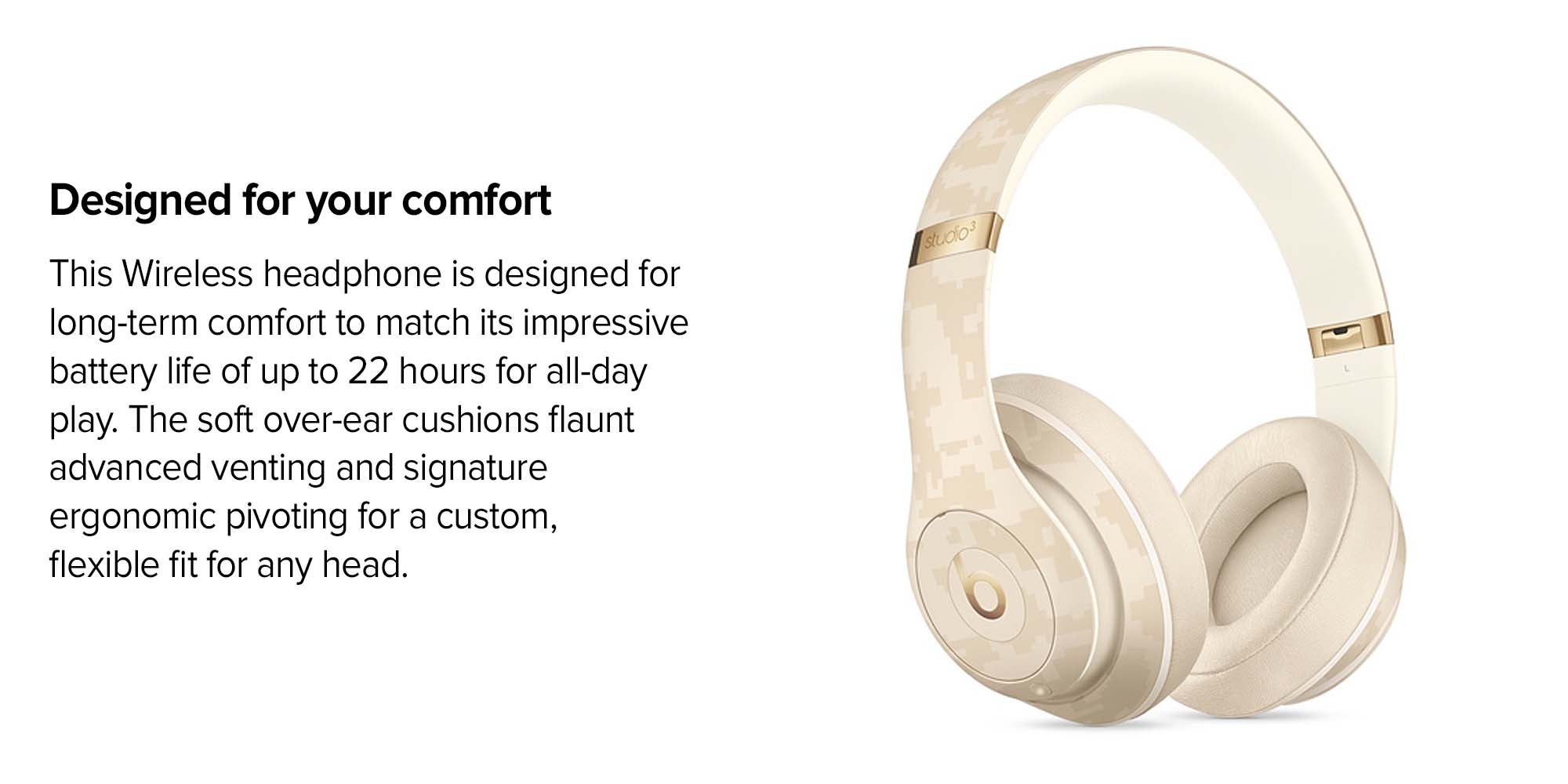 Beats Studio 3 Wireless Headphones Sand Dune KSA | Riyadh, Jeddah