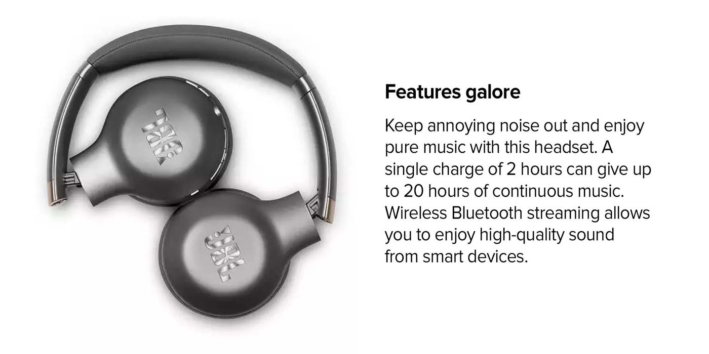 JBL Wireless On-Ear Headphone Gunmetal 