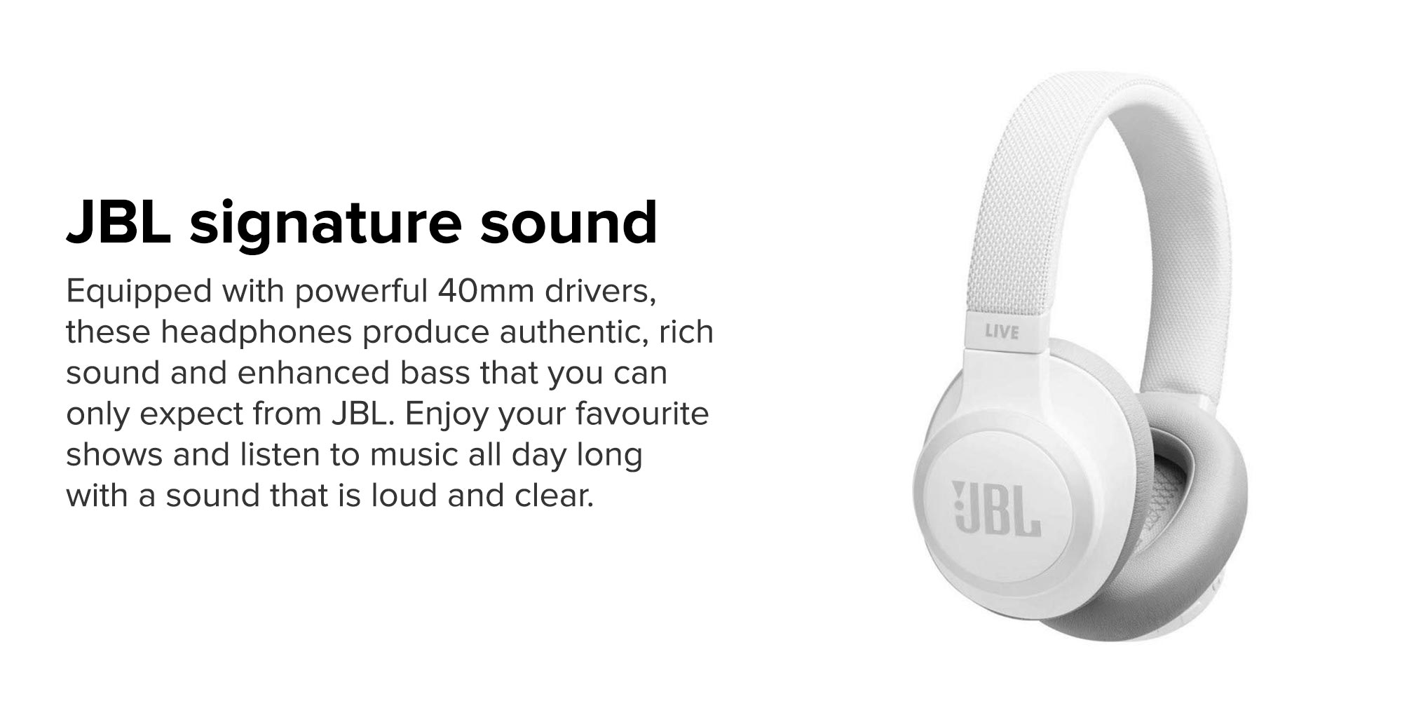 JBL Live 650BTNC Wireless Over Ear Headphones White UAE Dubai