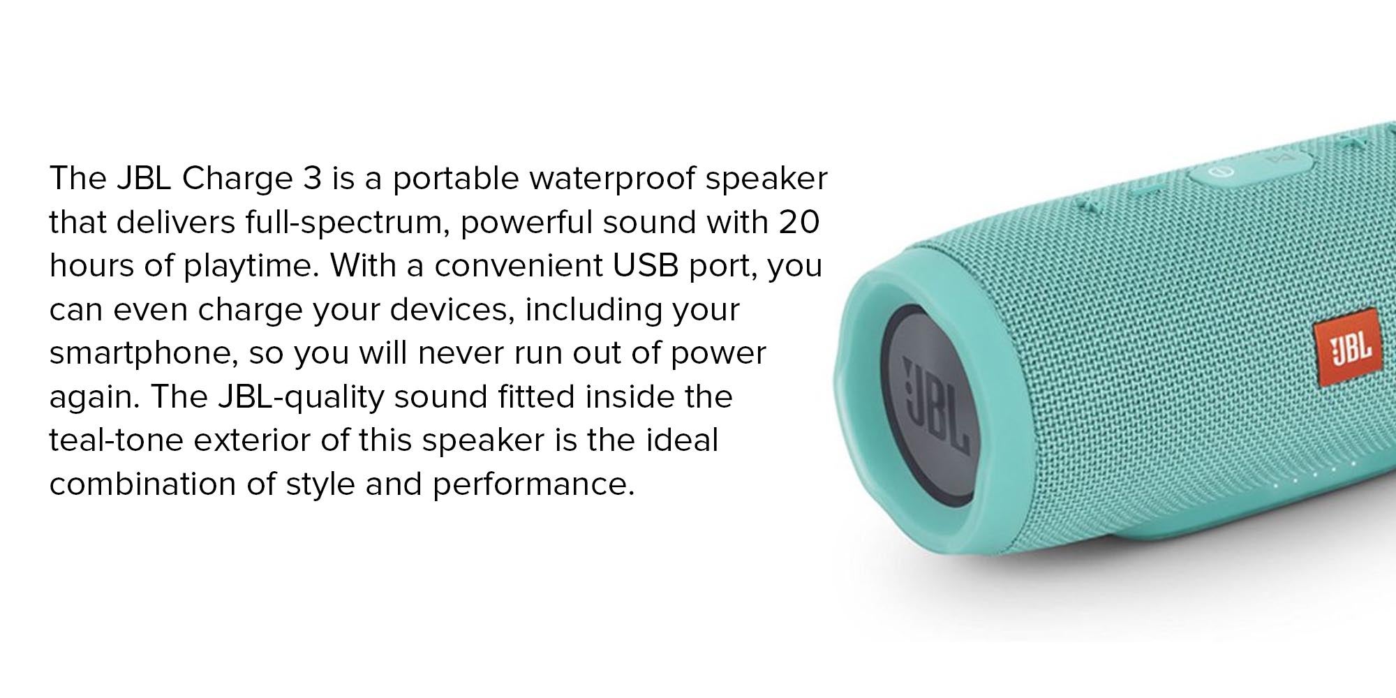 Jbl charge 3 sales teal