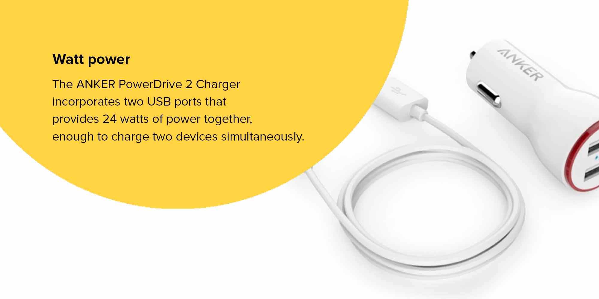 Shop Anker Powerdrive 2 2 Port Car Charger 24w White Online In Dubai Abu Dhabi And All Uae
