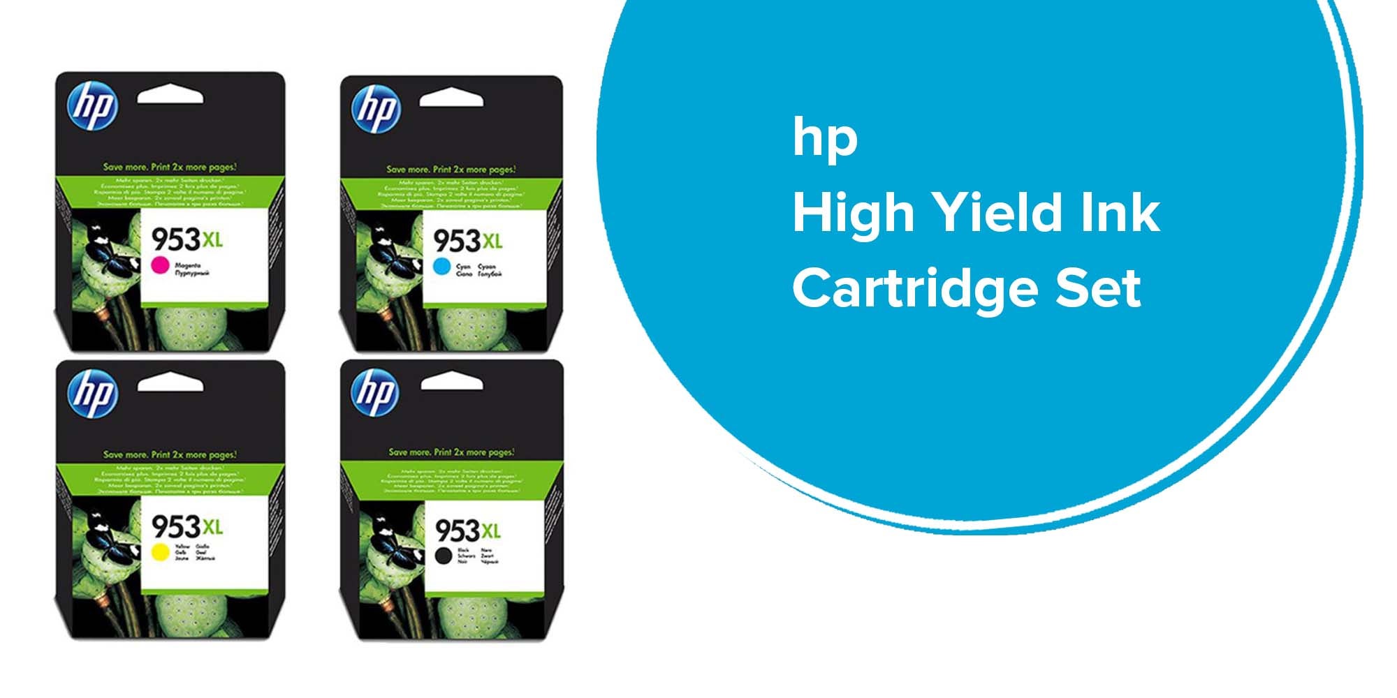 Smart Ink Cartouches d’Encre Compatibles Alternative pour HP 953 Pack de 4  (BK & C/M/Y) avec Système de Puce Avancée pour Officejet Pro 7720 7730 7740