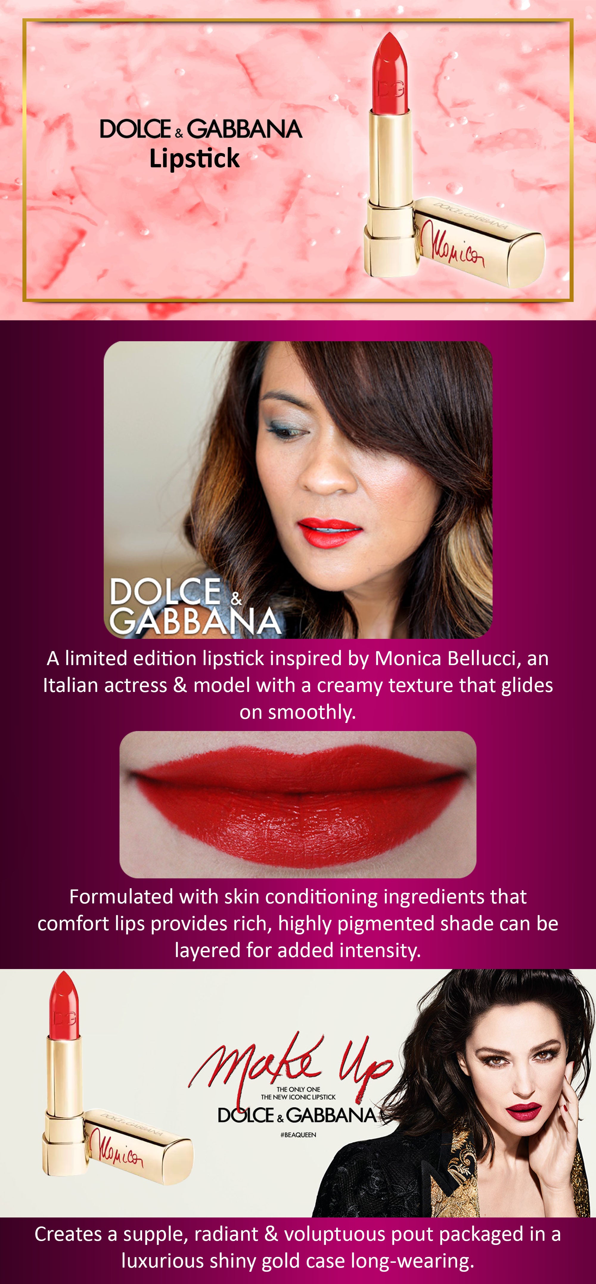 Dolce & Gabbana Creamy Lipstick 160 Italian Monica UAE | Dubai, Abu Dhabi