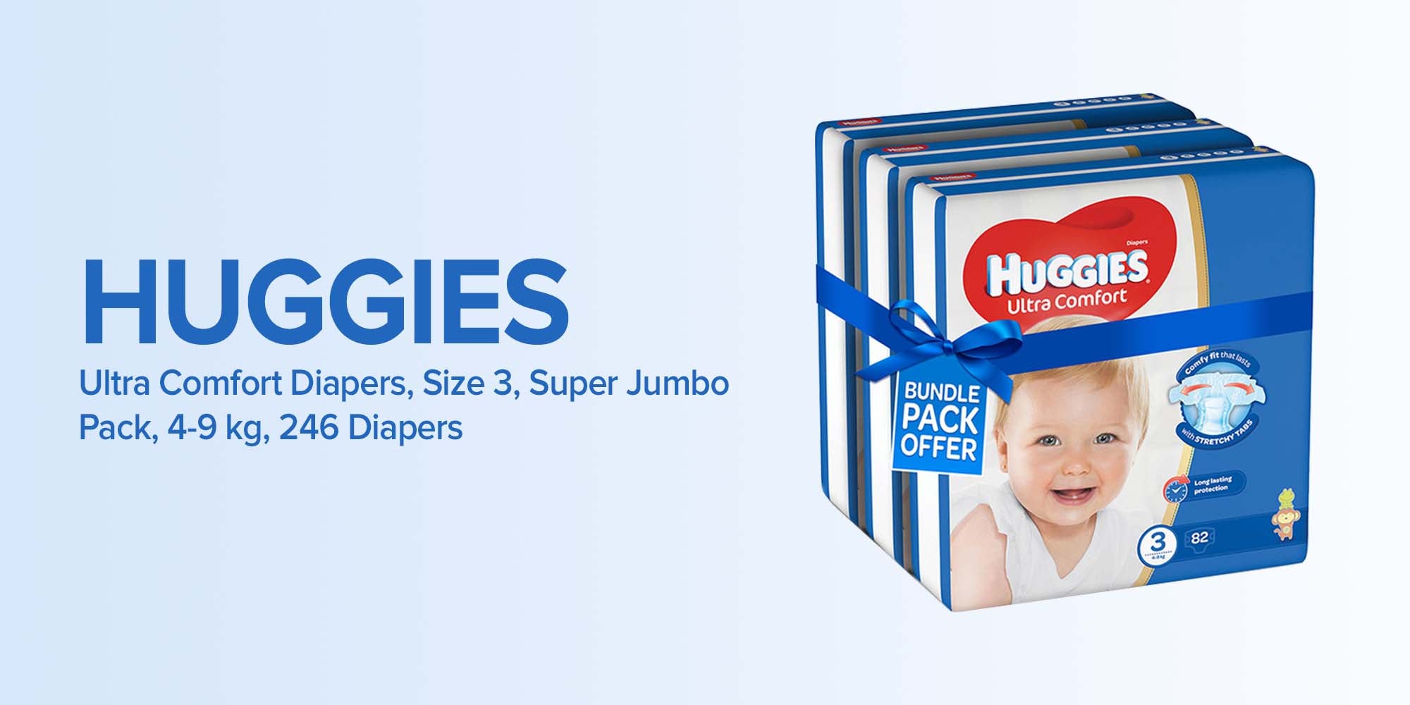Huggies Diapers Ultra Comfort Value Pack Size 3 4-9Kg 42 Count