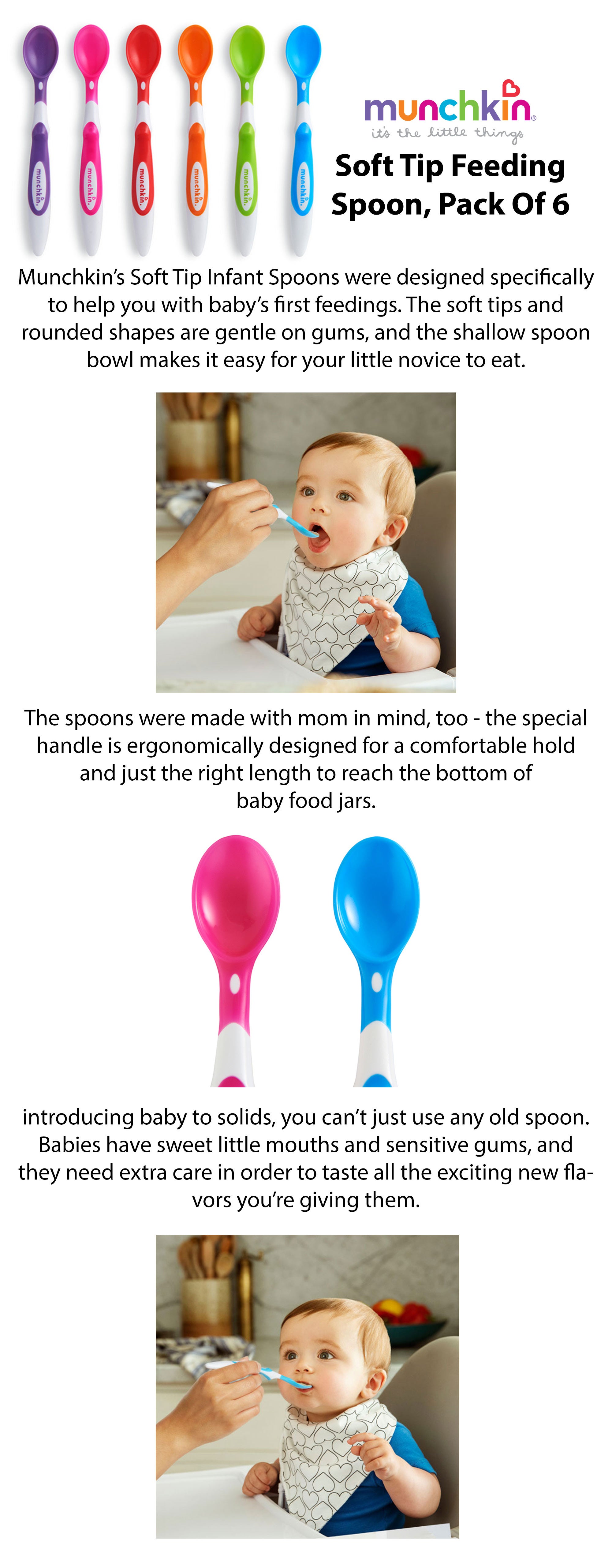  Munchkin Soft-Tip Infant Spoon - 6 Pack by Munchkin : Baby