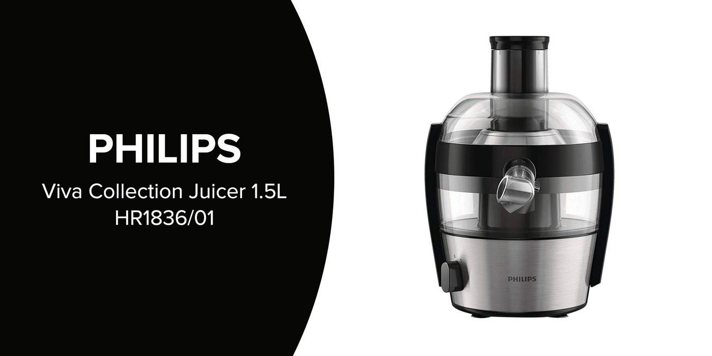 PHILIPS Viva Collection Juicer 1.5 L Hr1836 / 01 Black/Grey/Clear UAE |  Dubai, Abu Dhabi