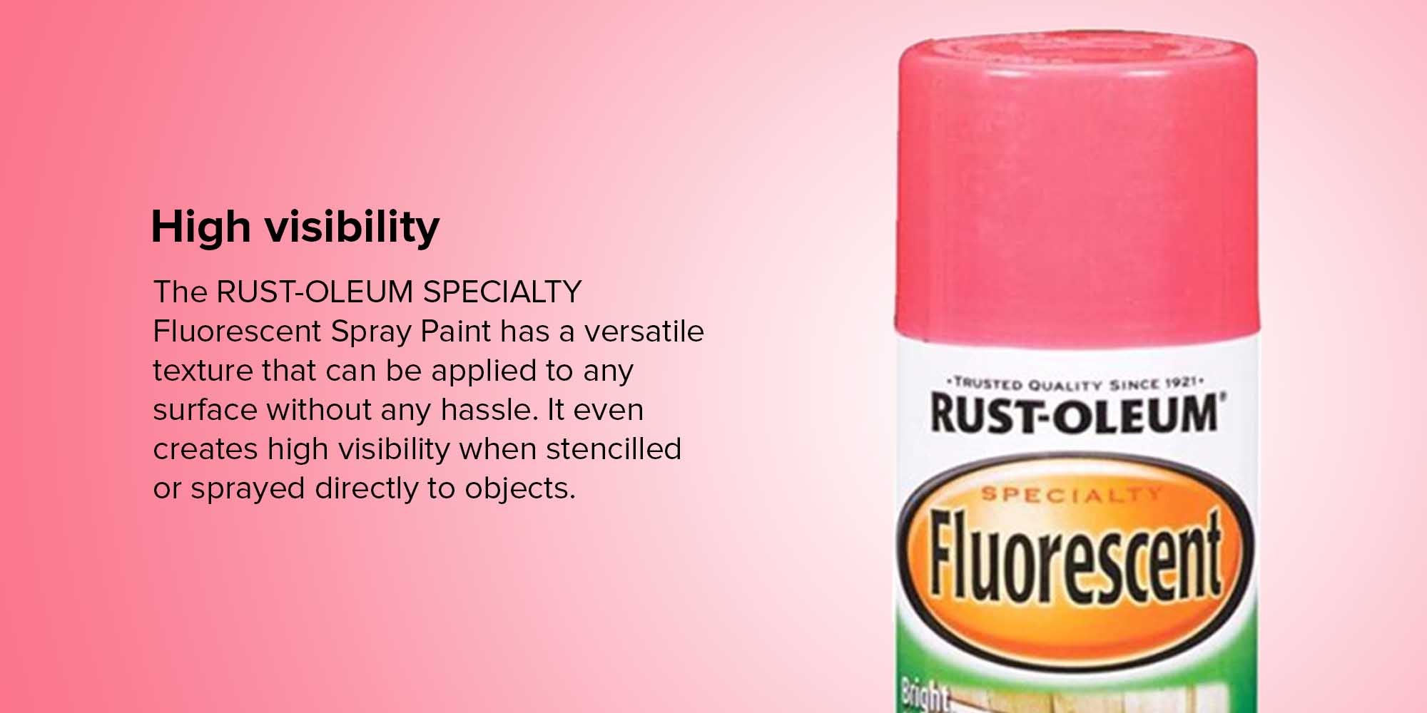 Rust-Oleum FLUORESCENT PINK SPRAY PAINT Bright Neon Color HIGH VISIBILITY  FINISH