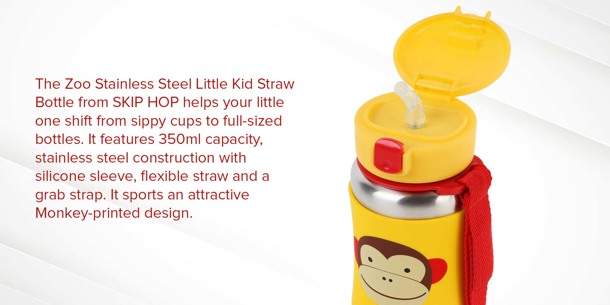 Skip Hop Kids Water Bottle With Straw, Stainless Steel Sippy Cup