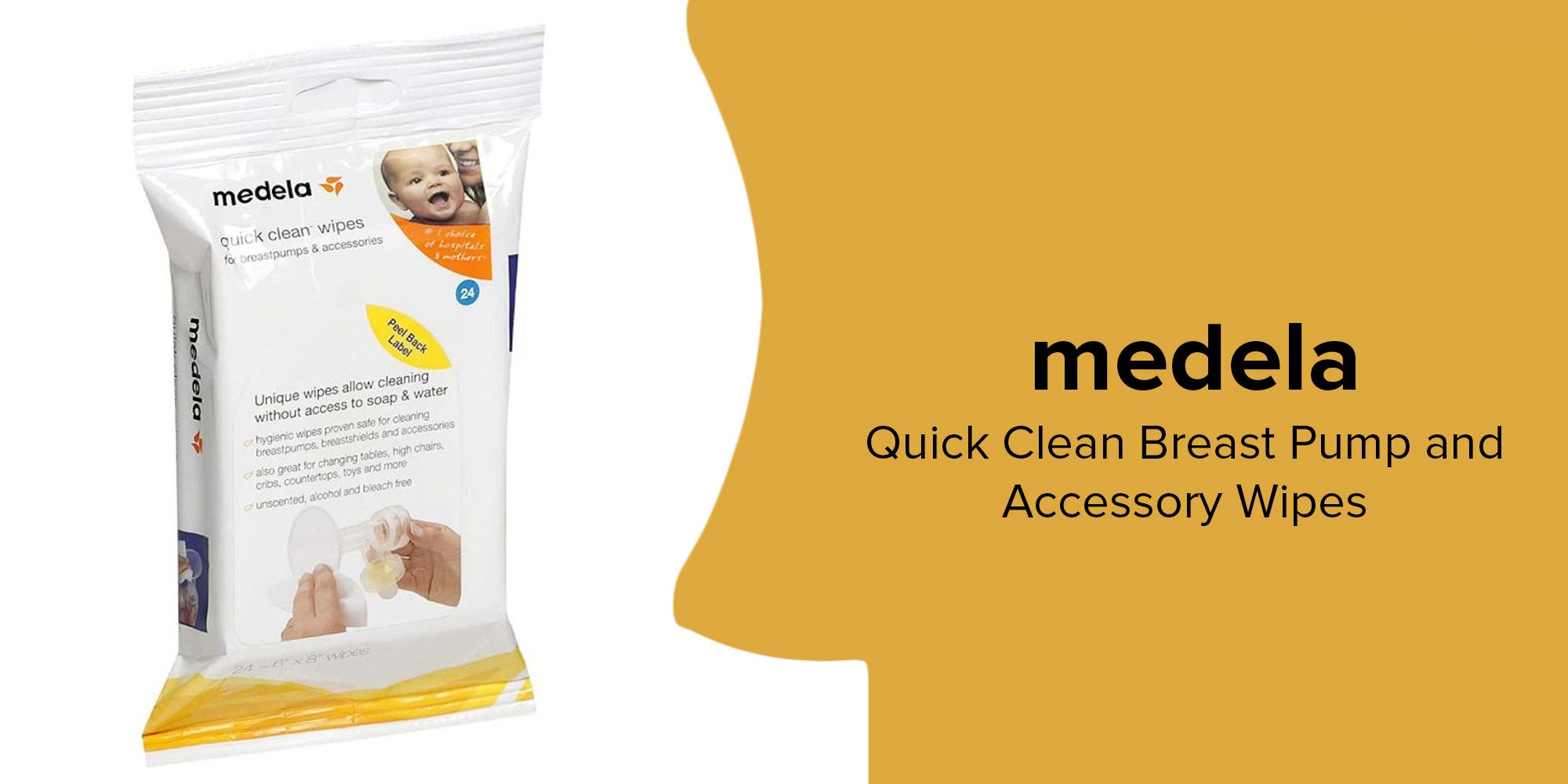 Medela Quick Clean Breast Pump And Accessory Wipes Perfecr For Breast Pump  Accessories, 24 Count Egypt