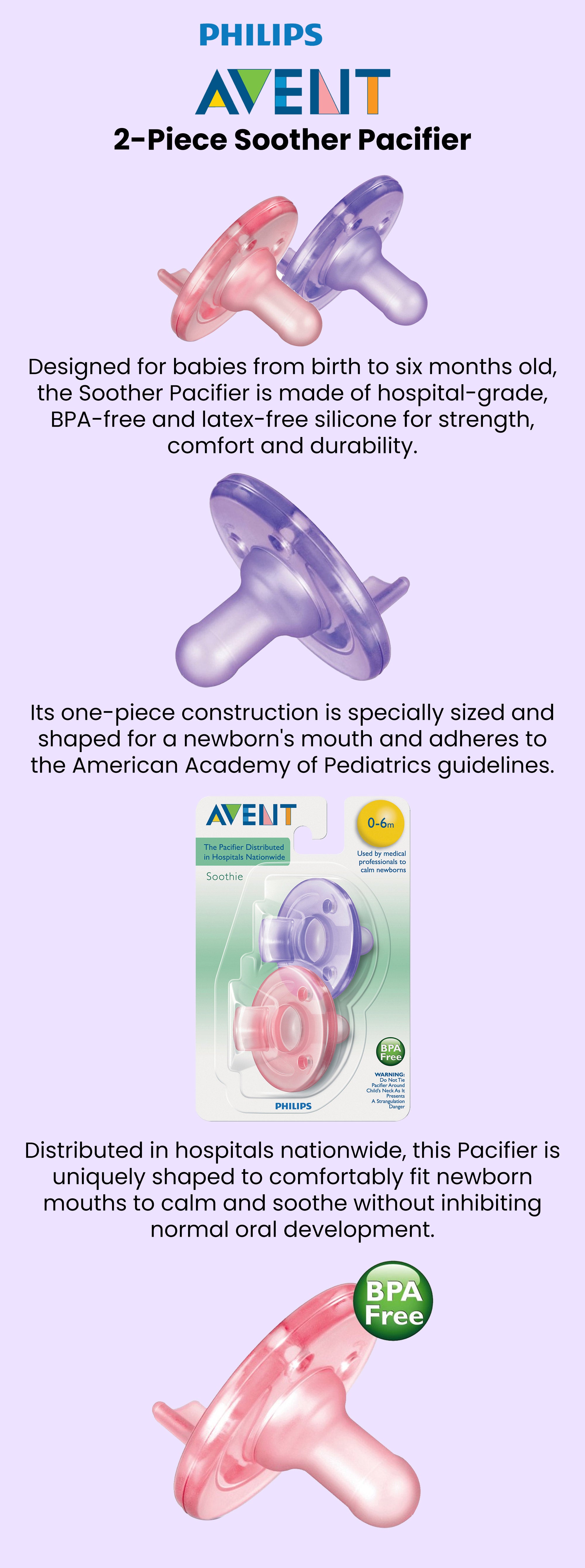 Avent soothie cheap pacifier sizes