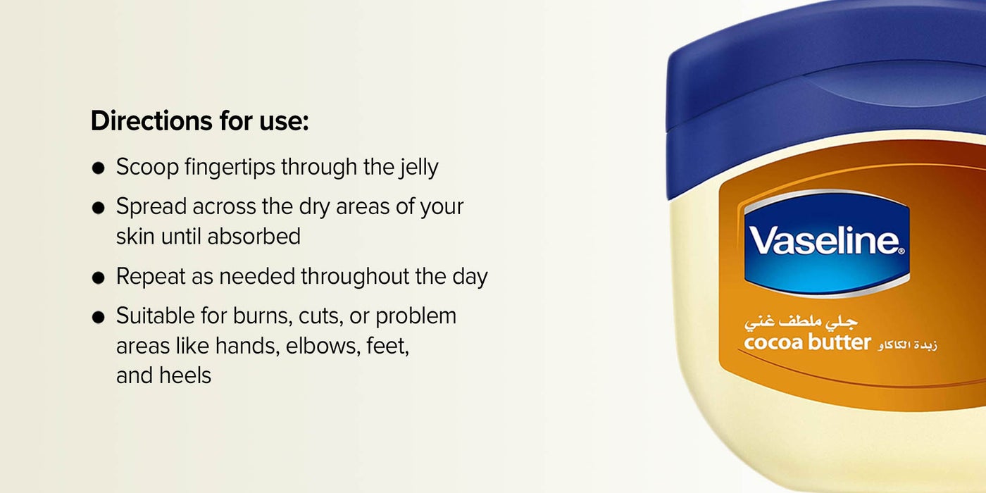 Vaseline Rich Conditioning Petroleum Jelly Cocoa Butter 250ml UAE