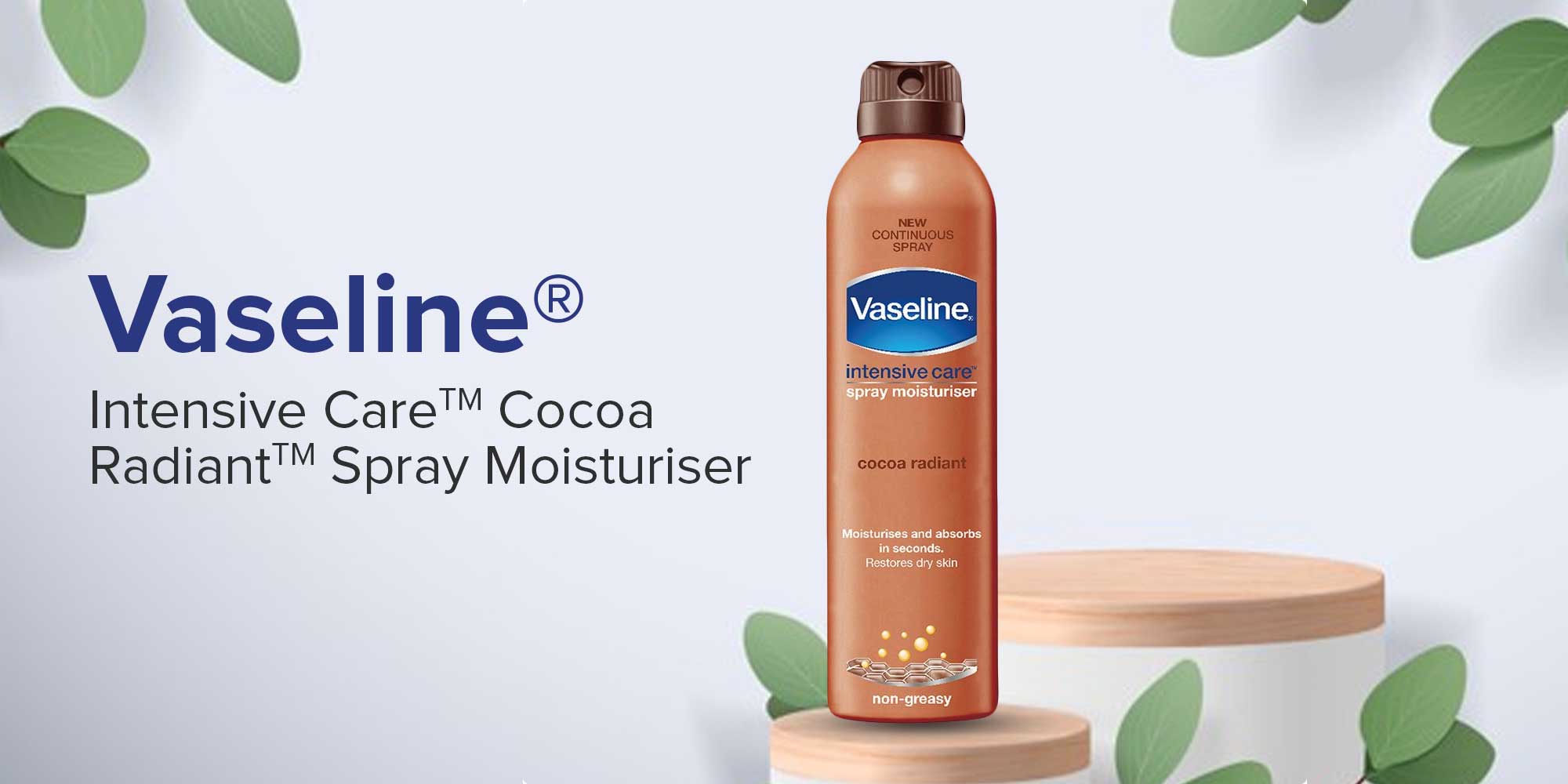 Vaseline Intensive Care Cocoa Radiant Spray Moisturizer 190ml UAE