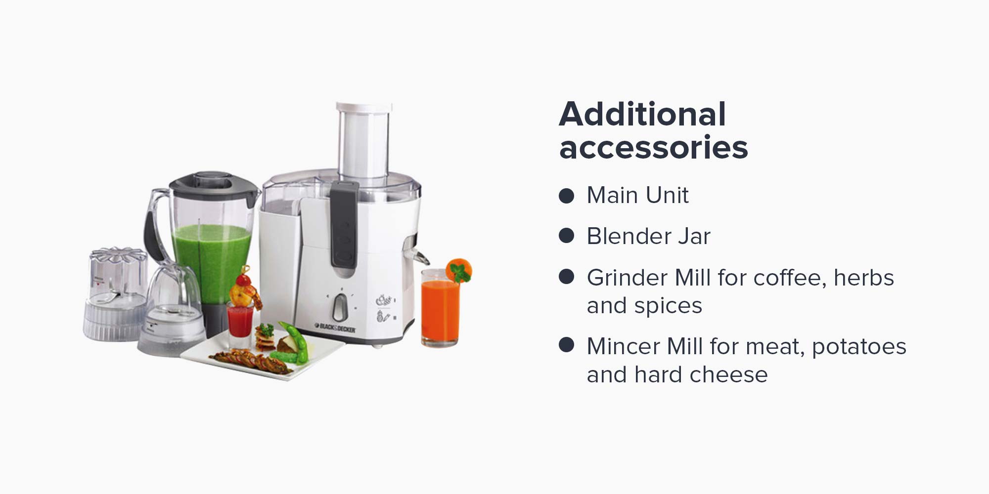 Black & Decker Juicer Blender with Grinder & Mincer JBGM600