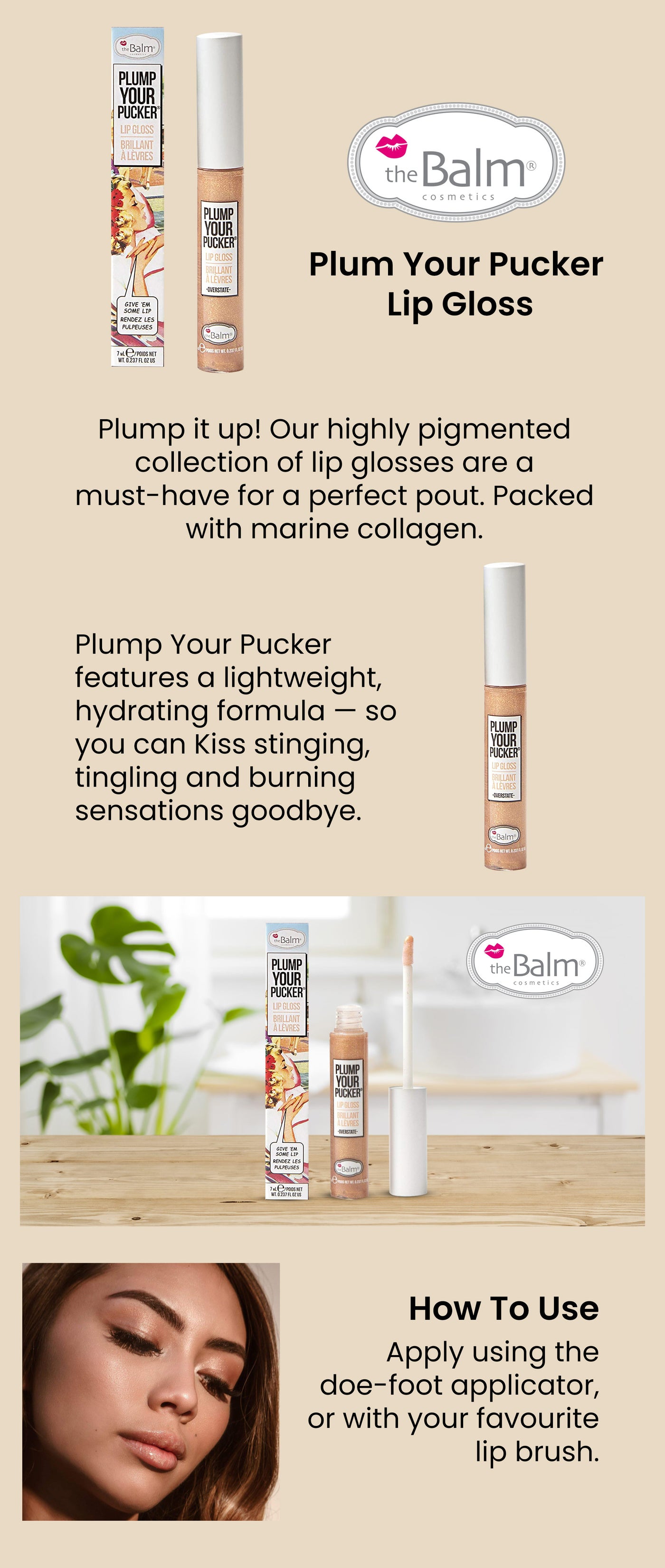 theBalm Plum Your Pucker Lip Gloss Overstate UAE Dubai, Abu Dhabi