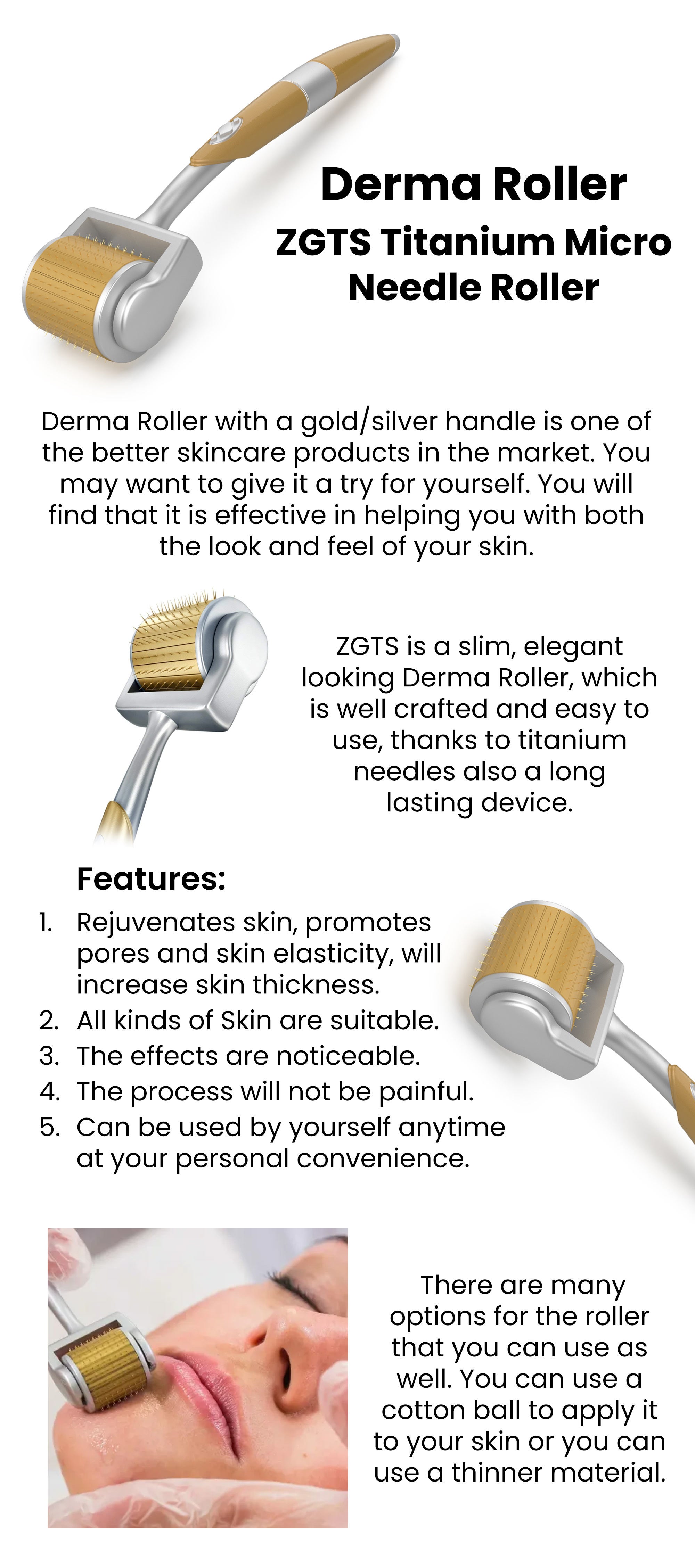 Derma Roller Microneedle Roller Face, Hair - Lure Essentials