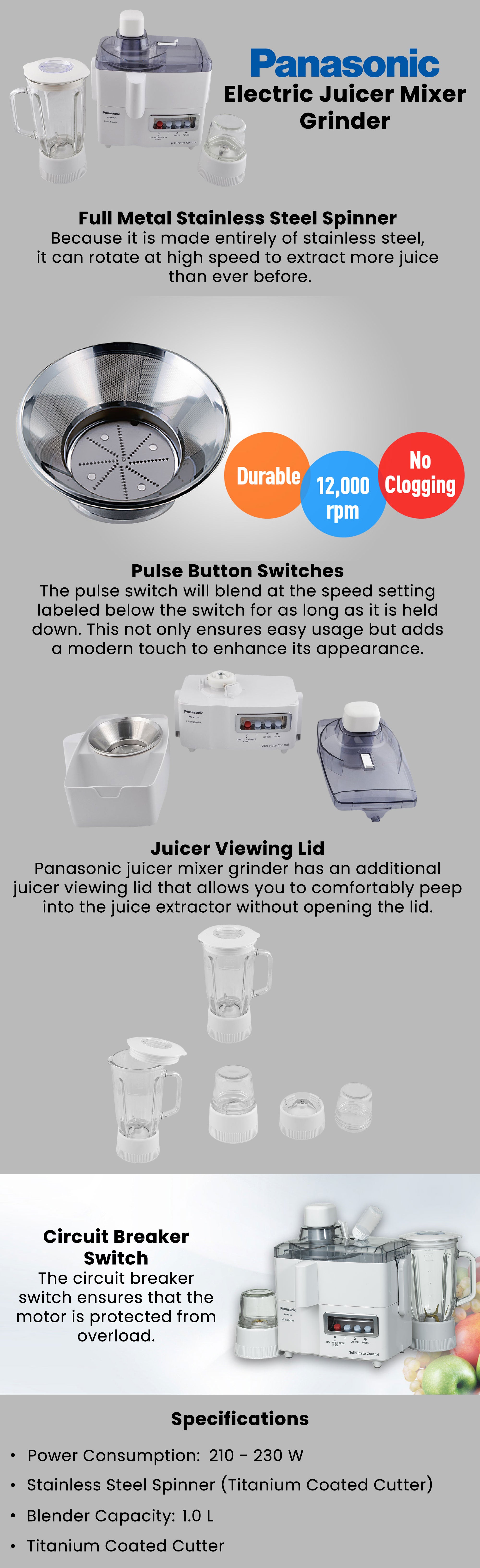 Panasonic juicer outlet mixer